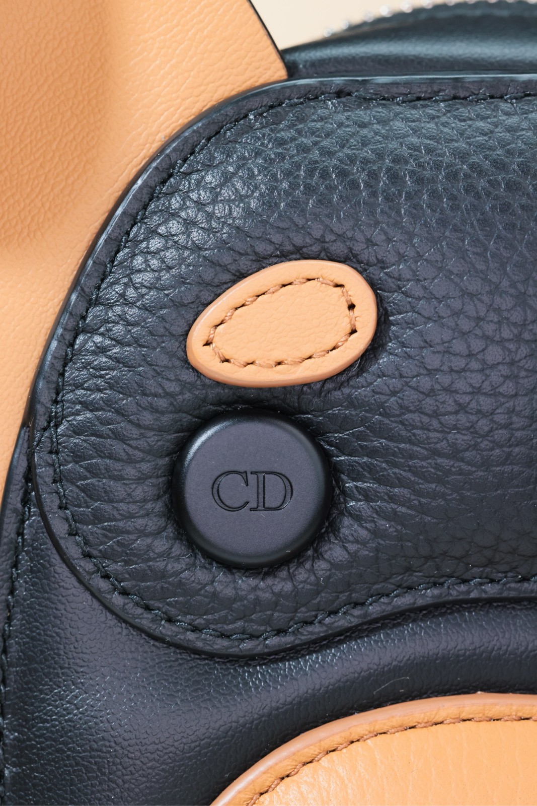 Christian Dior Bobby Dog Ltd Mini Black Caramel Grained Calf Crossbody Phone Bag