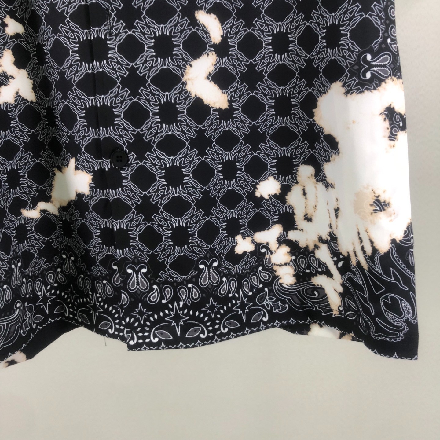 （US XL = Asian 3XL）Amiri Unisex Bleached Paisley Vacation Aloha Shirt