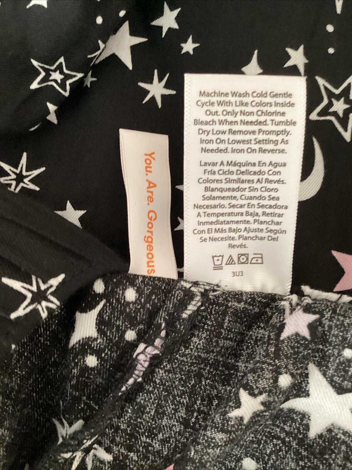 JOYSPUN SLEEPWEAR Black Soot Star Print Woven Elastic Waist Shorts Sz M*