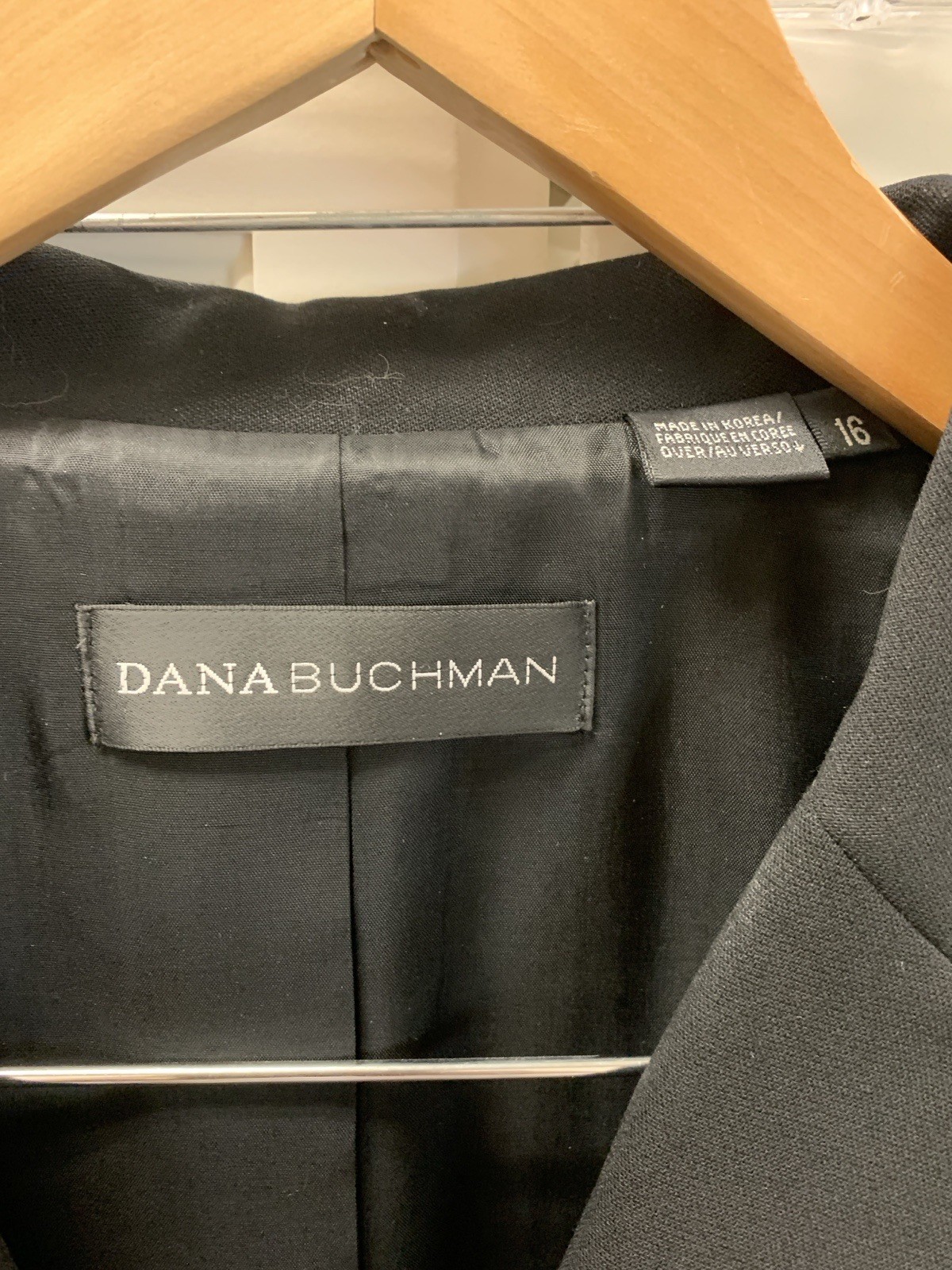 Dana Buchman Sz 16 Black Wool Classic Suit Jacket & NWT Skirt Fitted Jacket