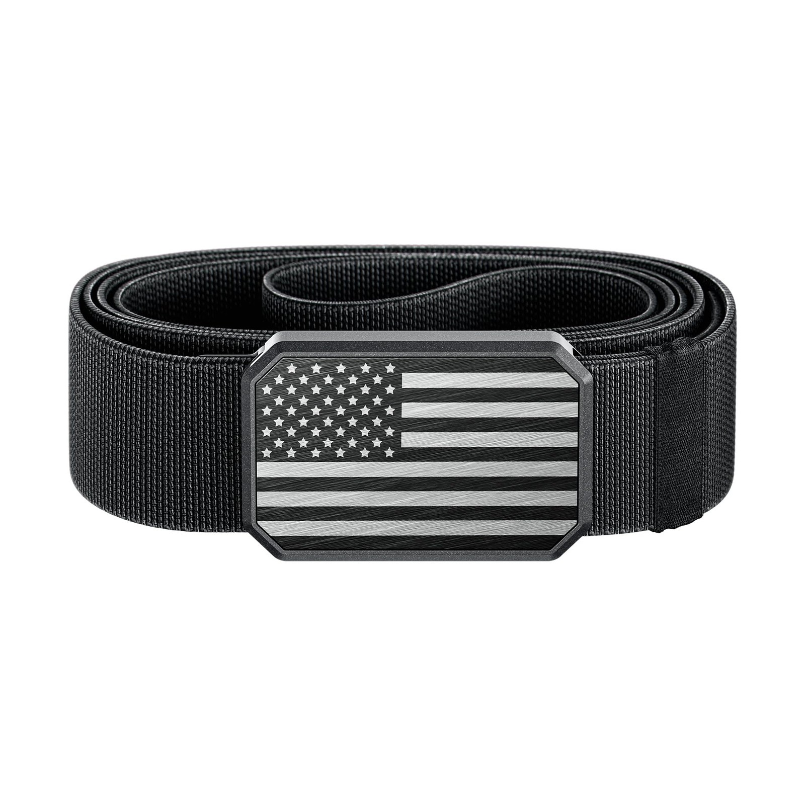 Groove Life Men’s Stretch Nylon Belt, Magnetic Buckle, Black, Medium