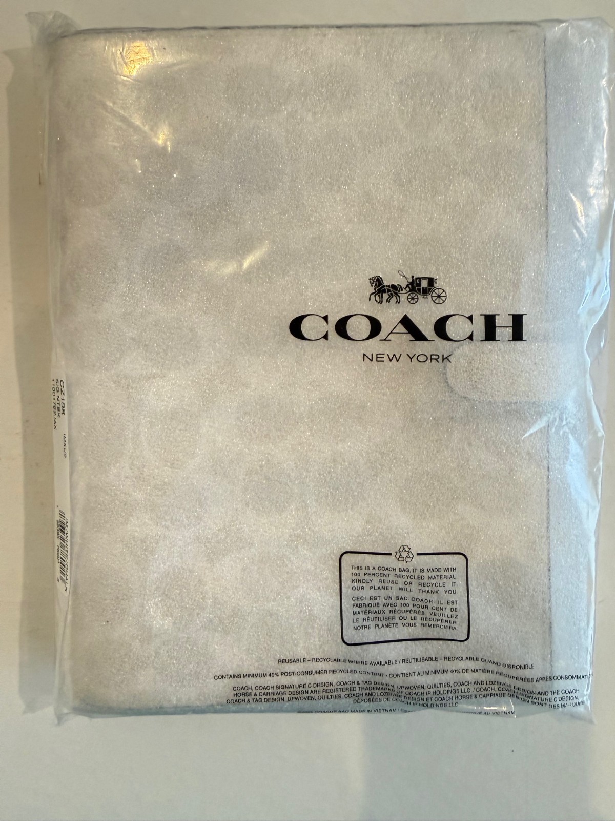 Coach Notebook – CZ198 White Chalk Signature Canvas/Smooth leather