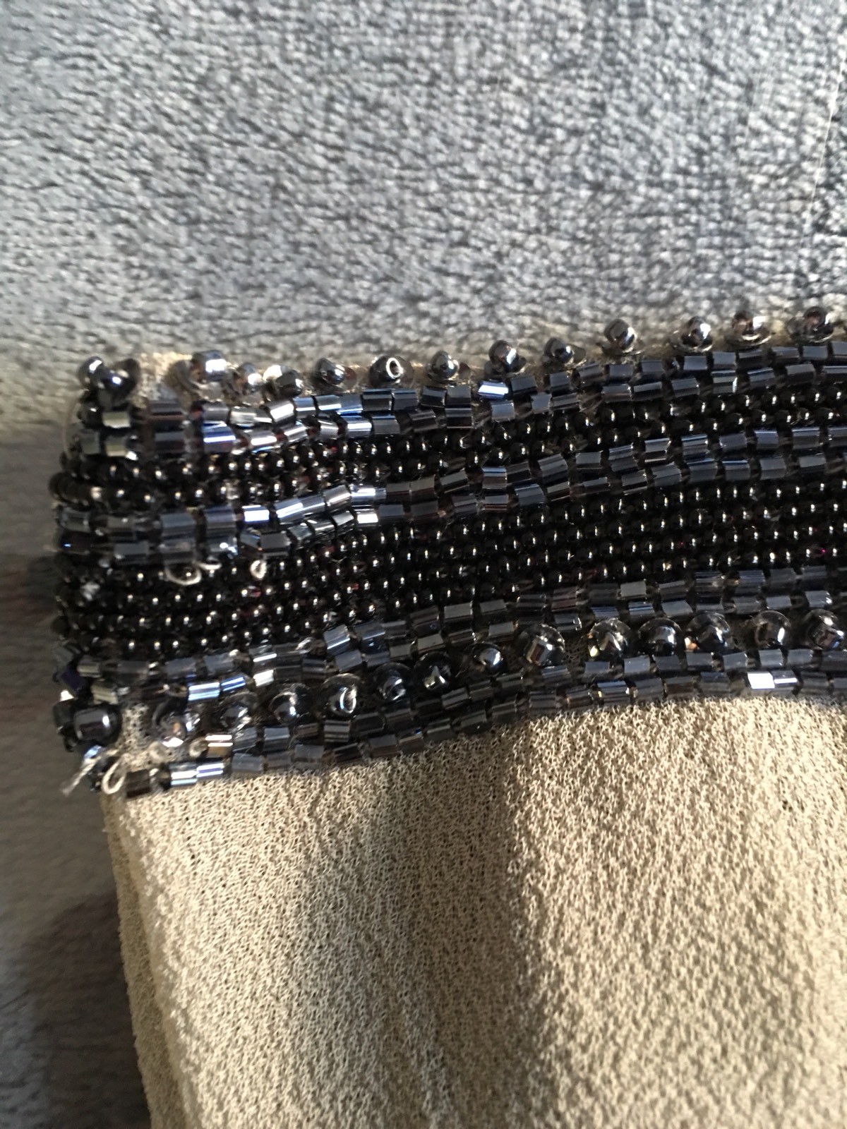 Grace Hill Designer Art Deco Vintage Retro Party Sequins Grey Black Top Size 8