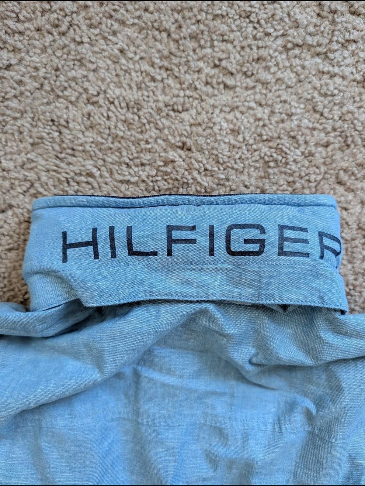 Tommy Hilfiger Mens Light Blue Regatta Linen Blend Zip Up Jacket Size Medium