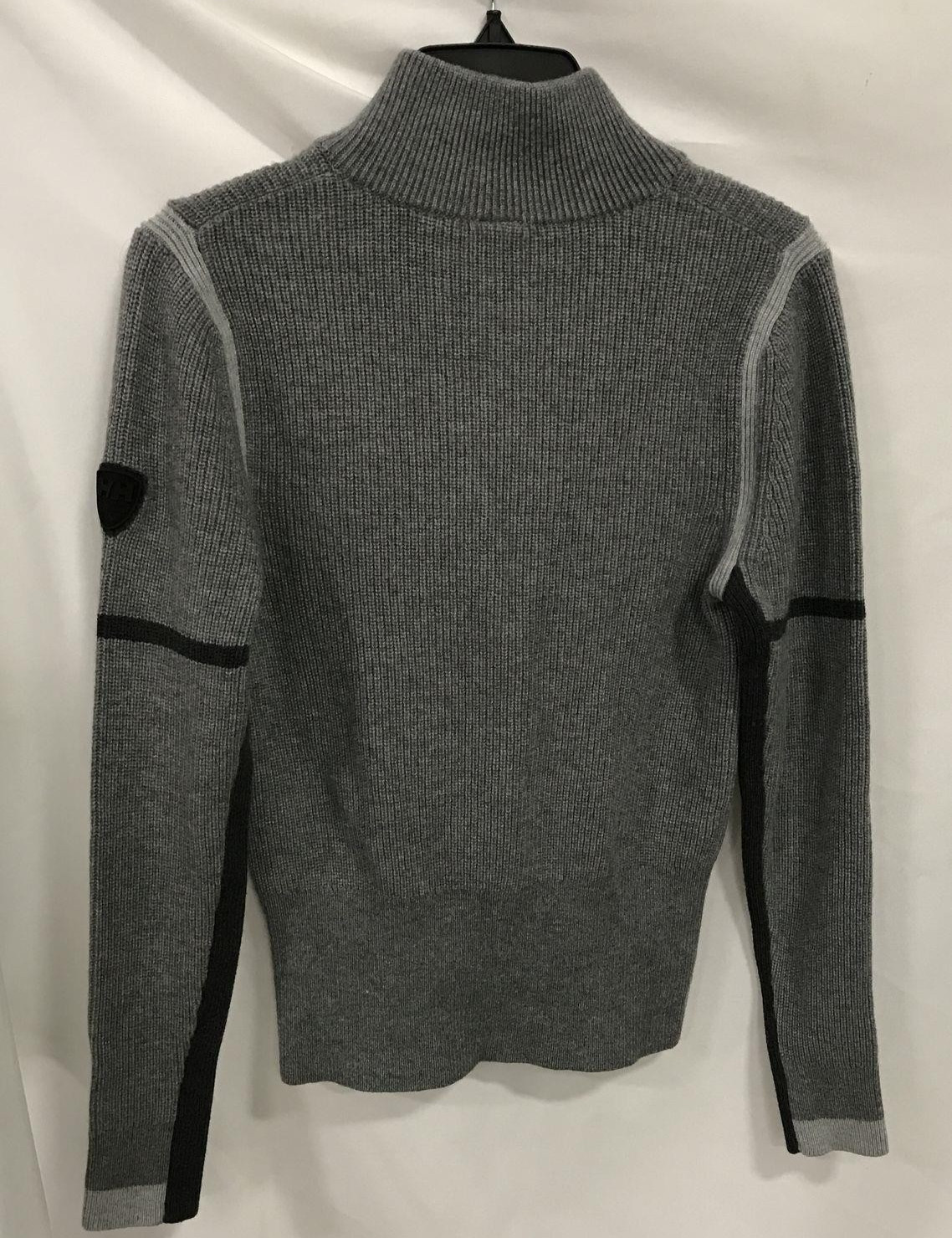 NWT Grey Helly Hansen Quarter-Zip Knitted Sweater W/ Legend Patch Sz M