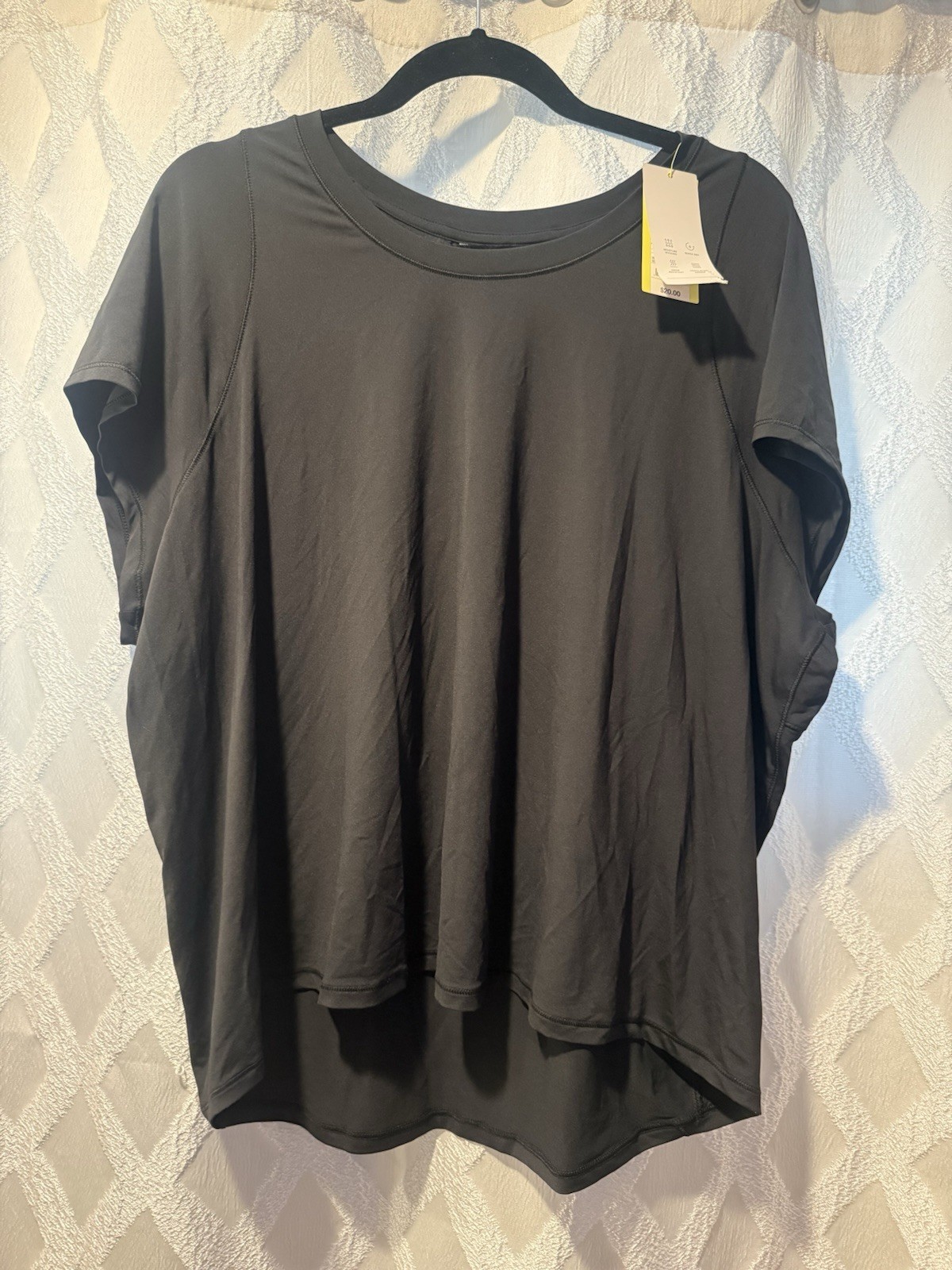 All in Motion Women’s Run Tee Black XXL Lightweight Recycled Poly Crew Neck
