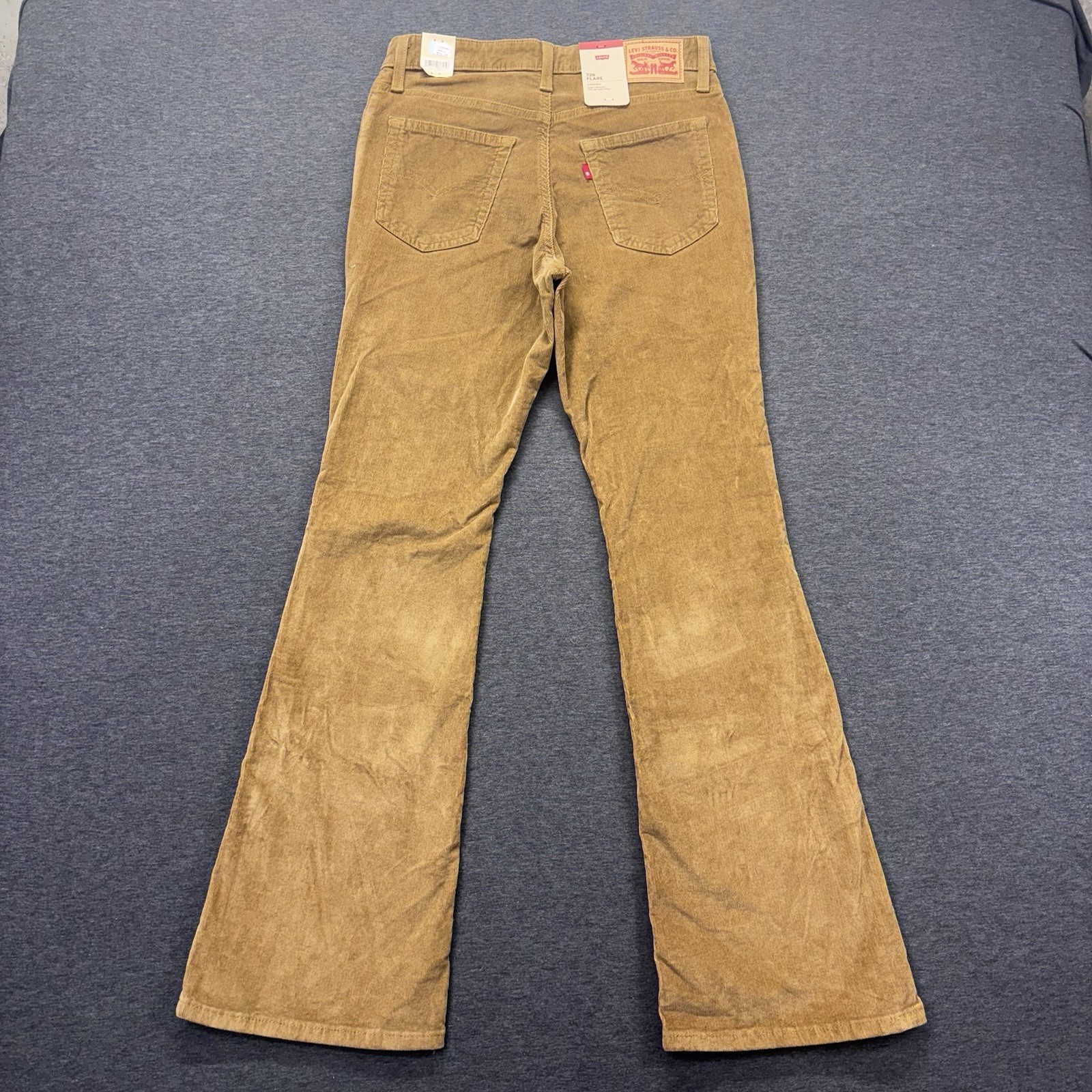 Levi’s 726 Flare High Rise Corduroy Pants Womens 29×32 Brown Strech Western NEW