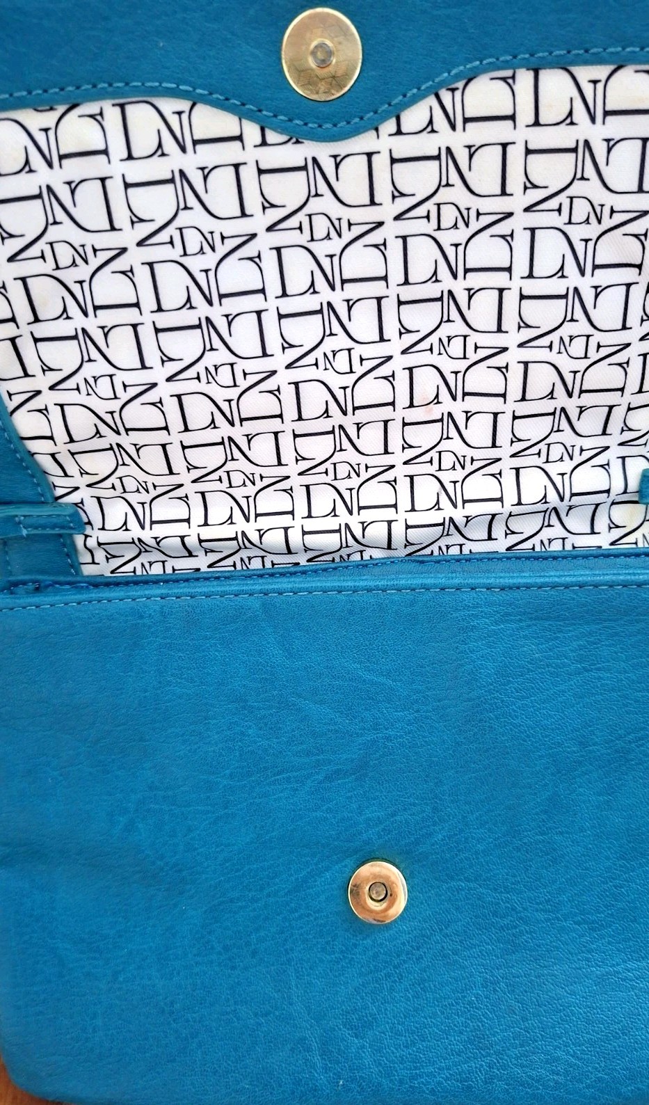 Danielle Nicole Teal Black Clutch Bag with Gold Hardware RETRO STYLE
