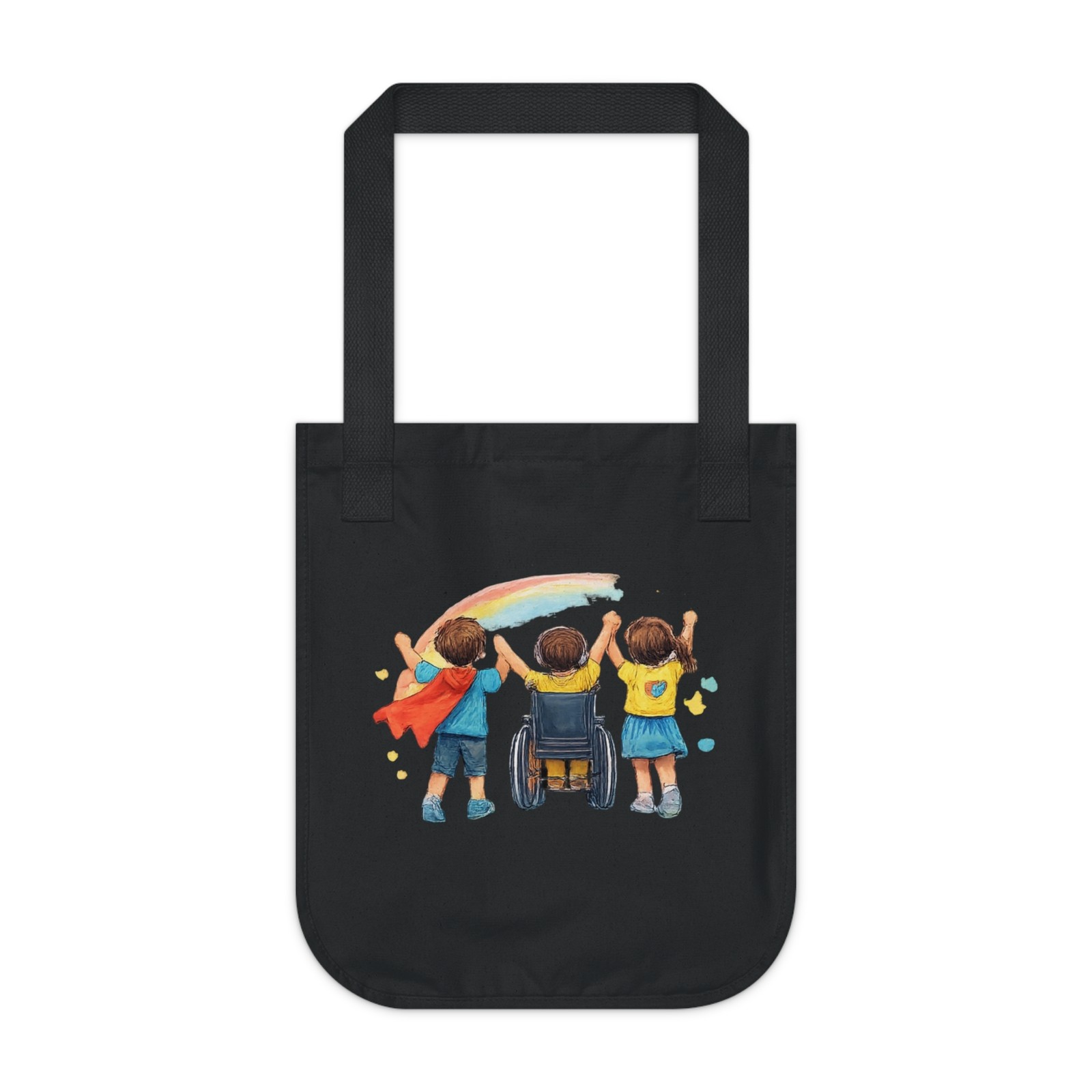Inclusive Friendship Rainbow Tote Bag | Organic Canvas Tote