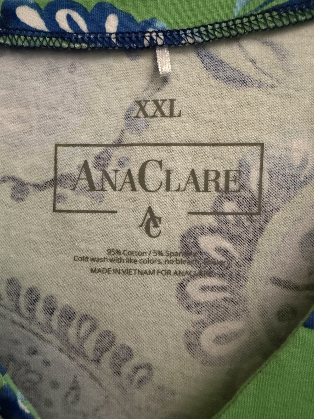 Ana Clare Green Paisley Print Sleeveless Shift Dress Size XXL