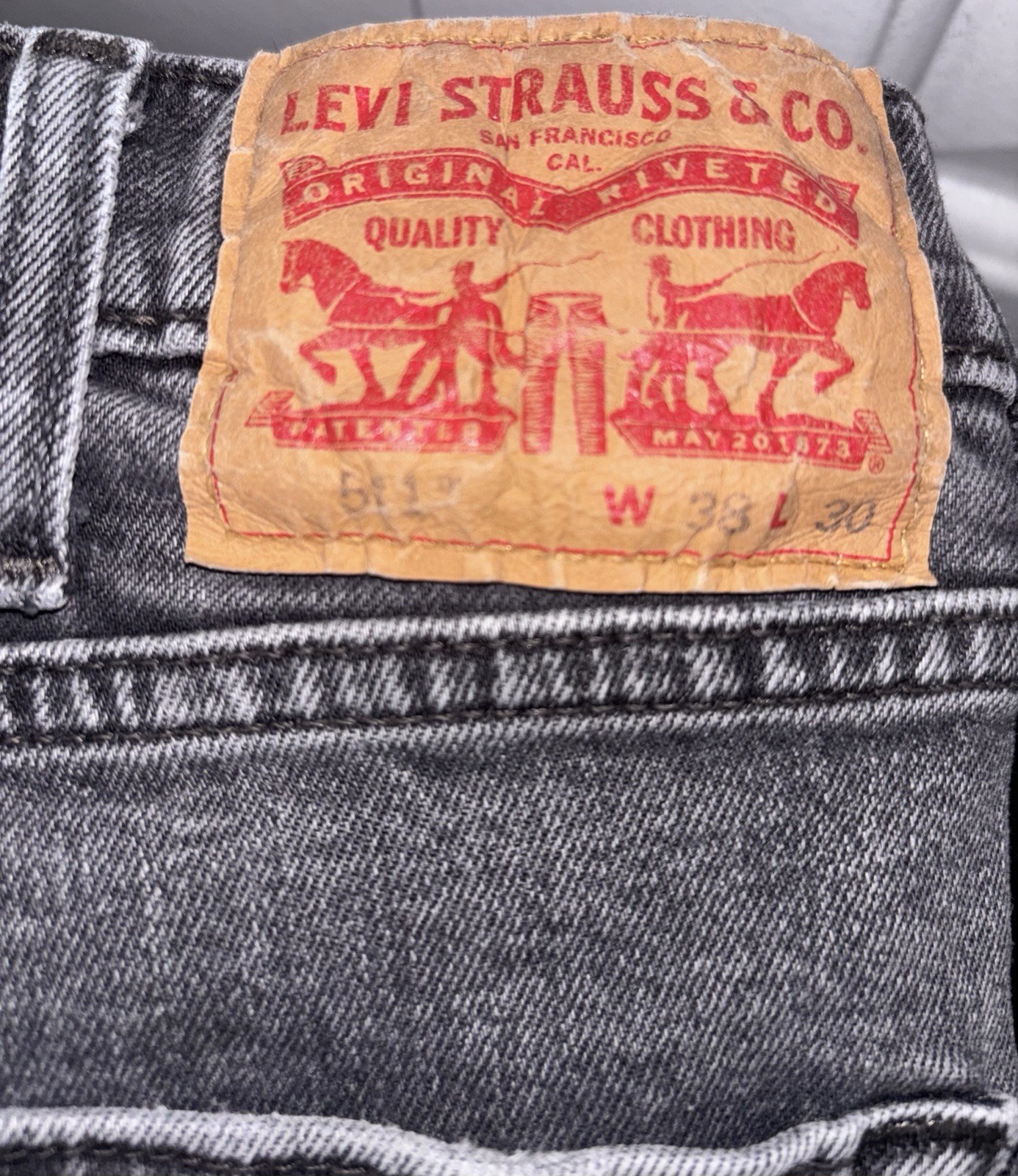 Levi’s 511 Men’s Jeans 38×30, Gray, Stretch Slim Fit