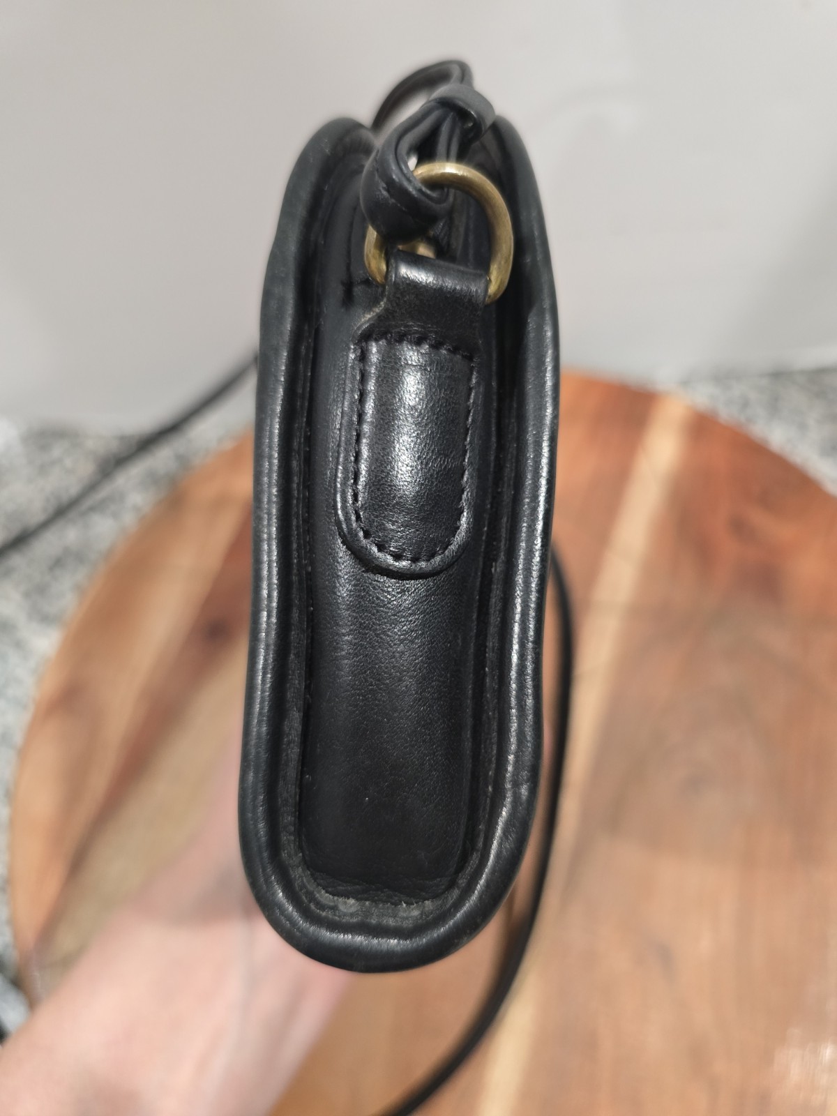 Vintage Coach Abbie Crossbody Bag 9017 Black Leather Zip Top Mini Purse