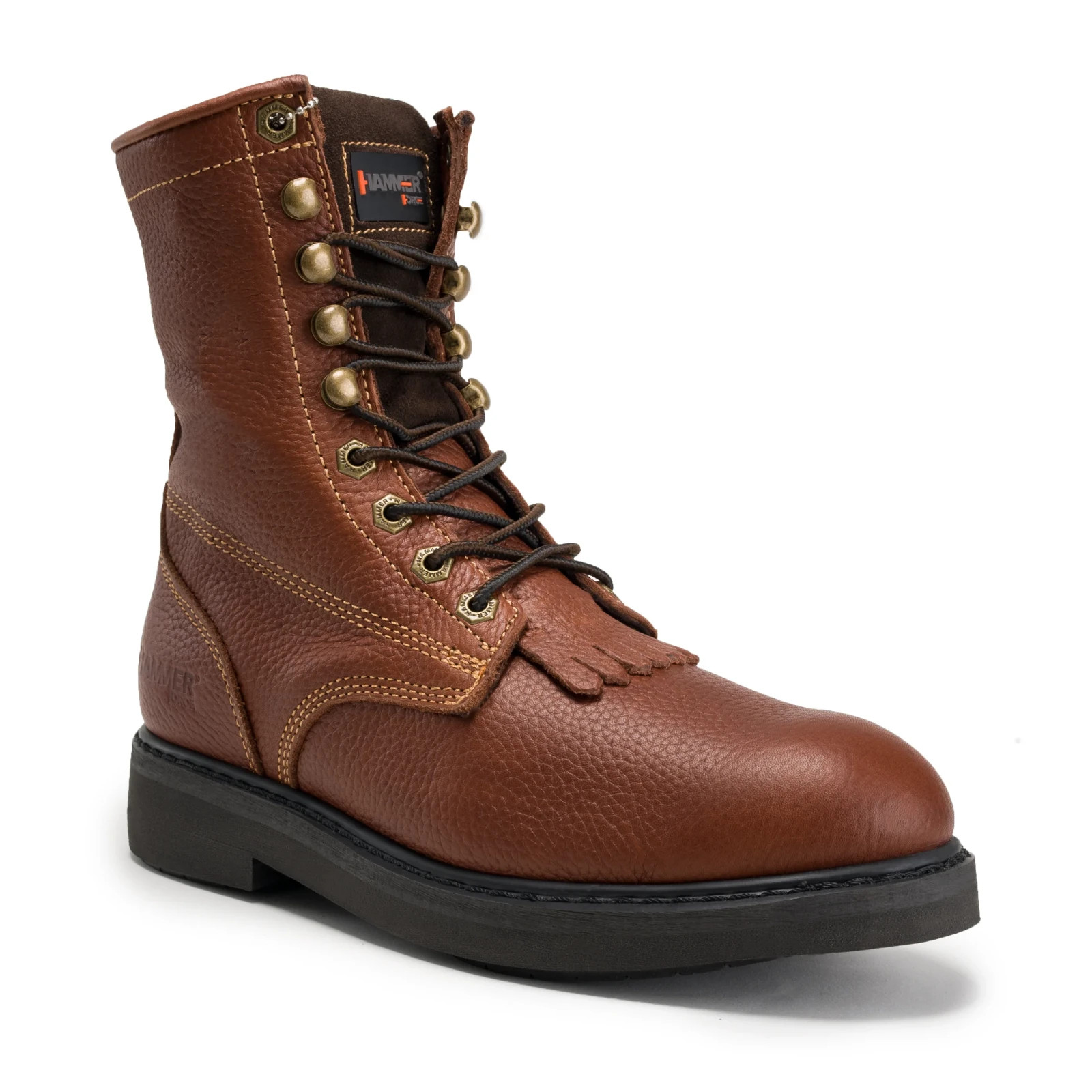 HAMMER HM118 Zipper and Lace Work Boots Brown Men’s Thermal Lining