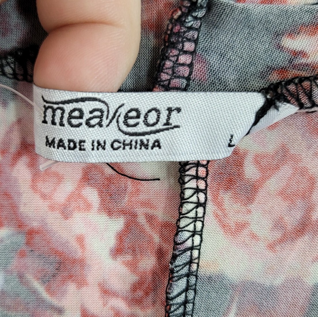 Meaveor Party Dress size Large Stretch Slinky Rose Cottagecore Light weight