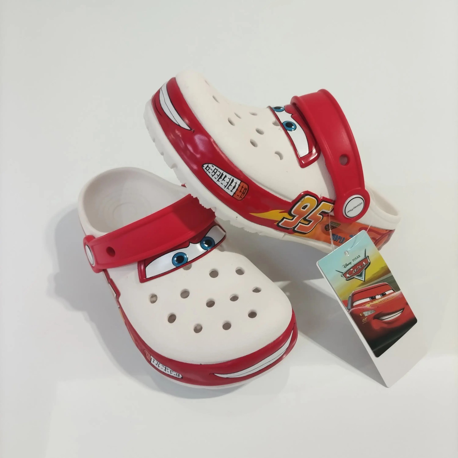 Kid’s LIGHT-UP Lightning McQueen Crocs boys girls Shoe Clog Disney C8-J3 Size **