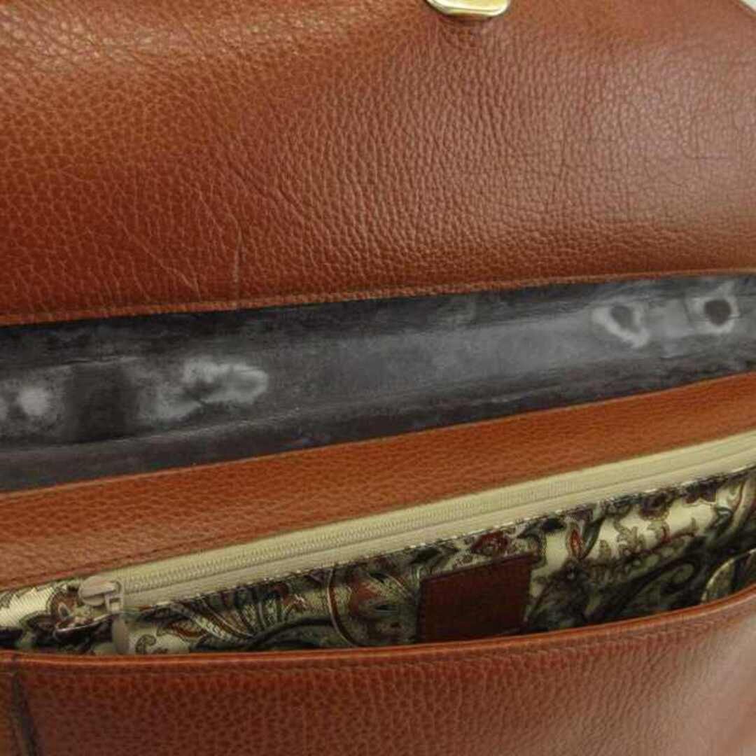 Monica Business Bag Briefcase Shoulder 2 Way Leather Turnlock Brown XZ Used feae