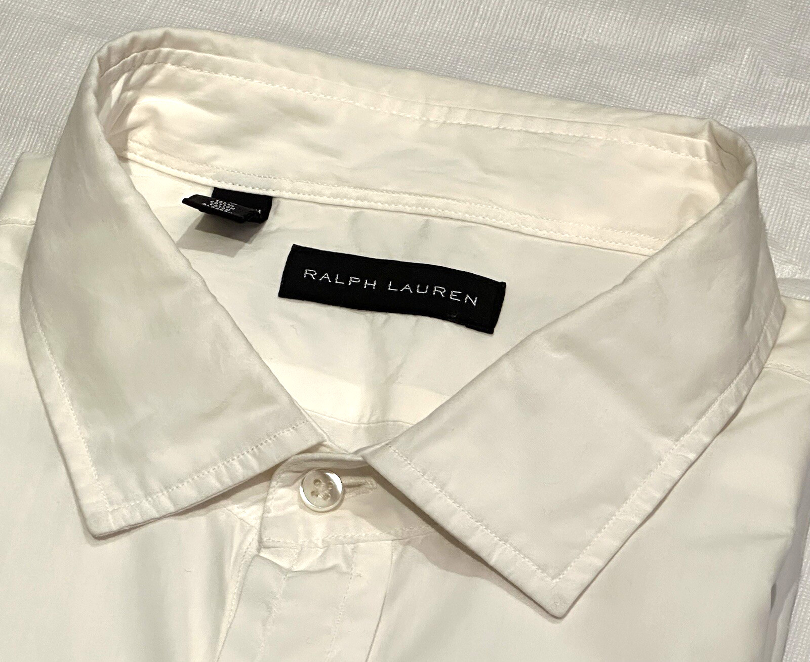 $595 NEW XL 17 /17.5 RALPH LAUREN BLACK LABEL SHIRT GRUNGE WHITE DRESS RARE