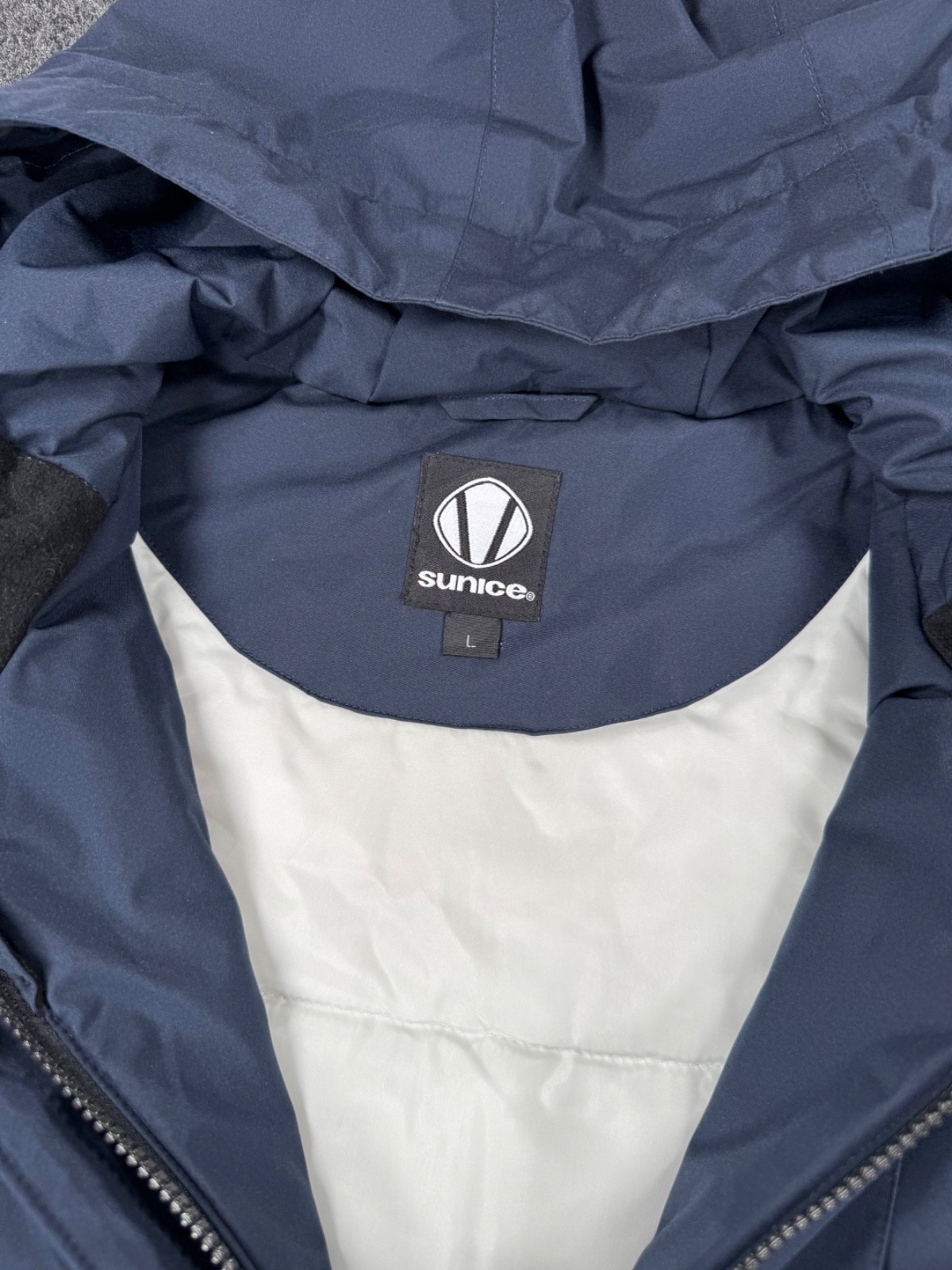 Sunice Gore-Tex Hooded Rain Jacket Parka Waterproof Navy Mens Large