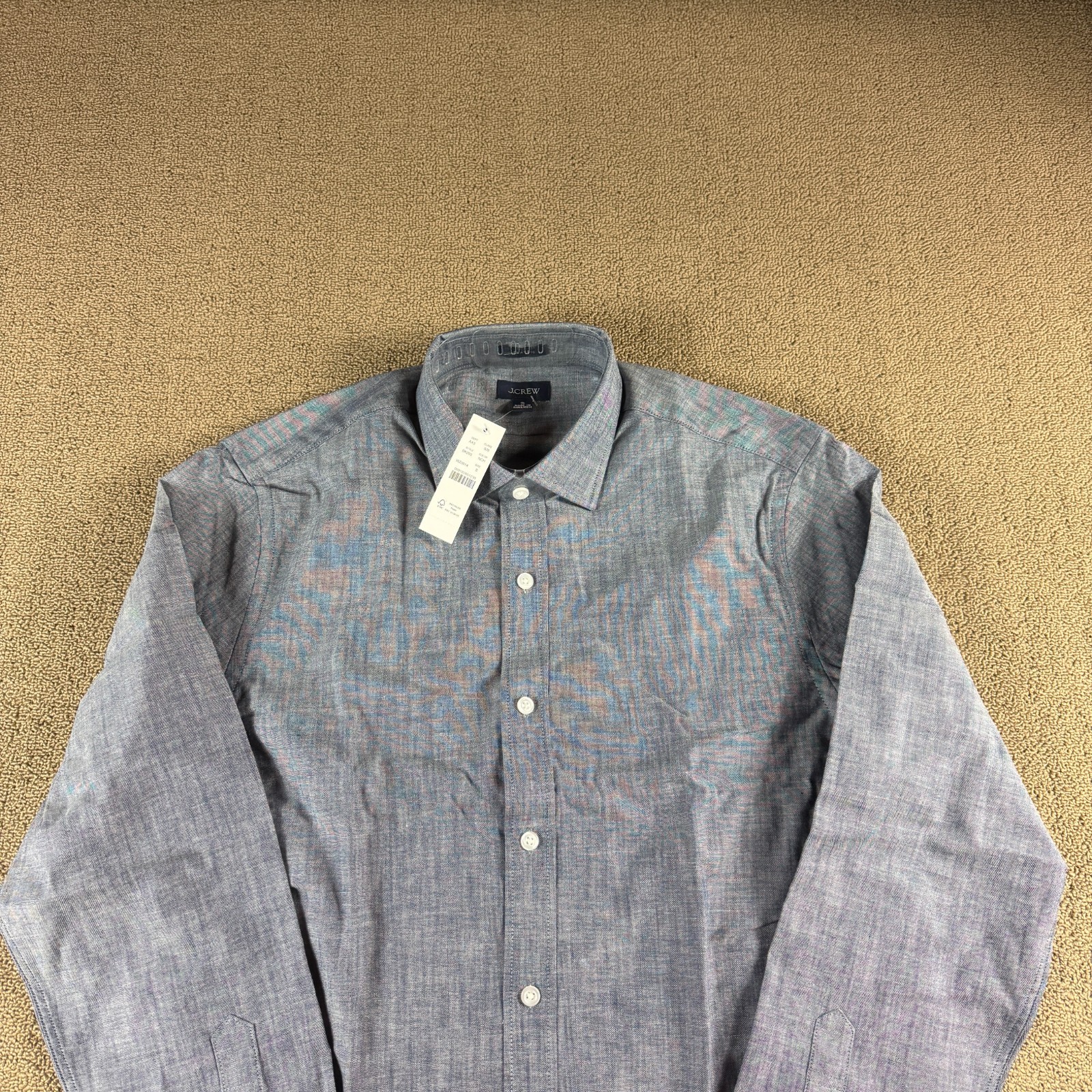 J.Crew Bowery Long Sleeve Button Up Shirt Blue Chambray Size S NWT MSRP $98