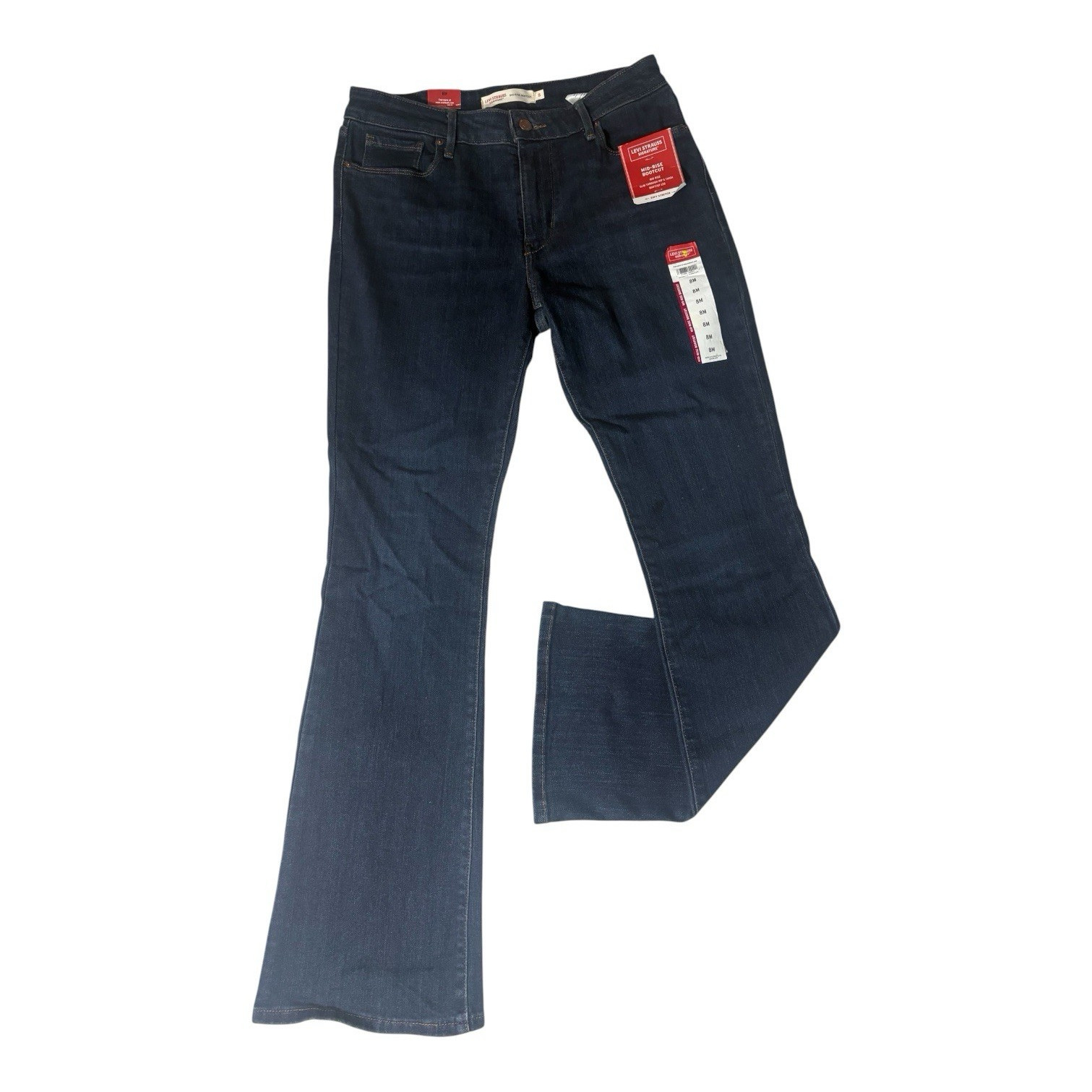 Levi Strauss Signature Women’s Mid-Rise Bootcut Dark Wash Stretch Jeans 8M