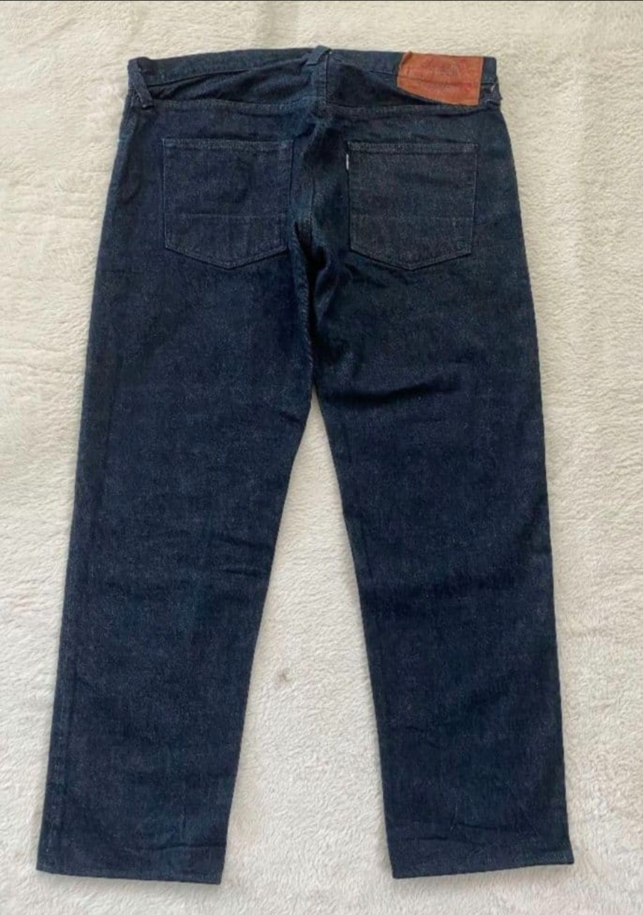 EVISU Lot 2000T Jeans Tiger Preshrunk Made in Japan W40 Indigo Stitch Denim