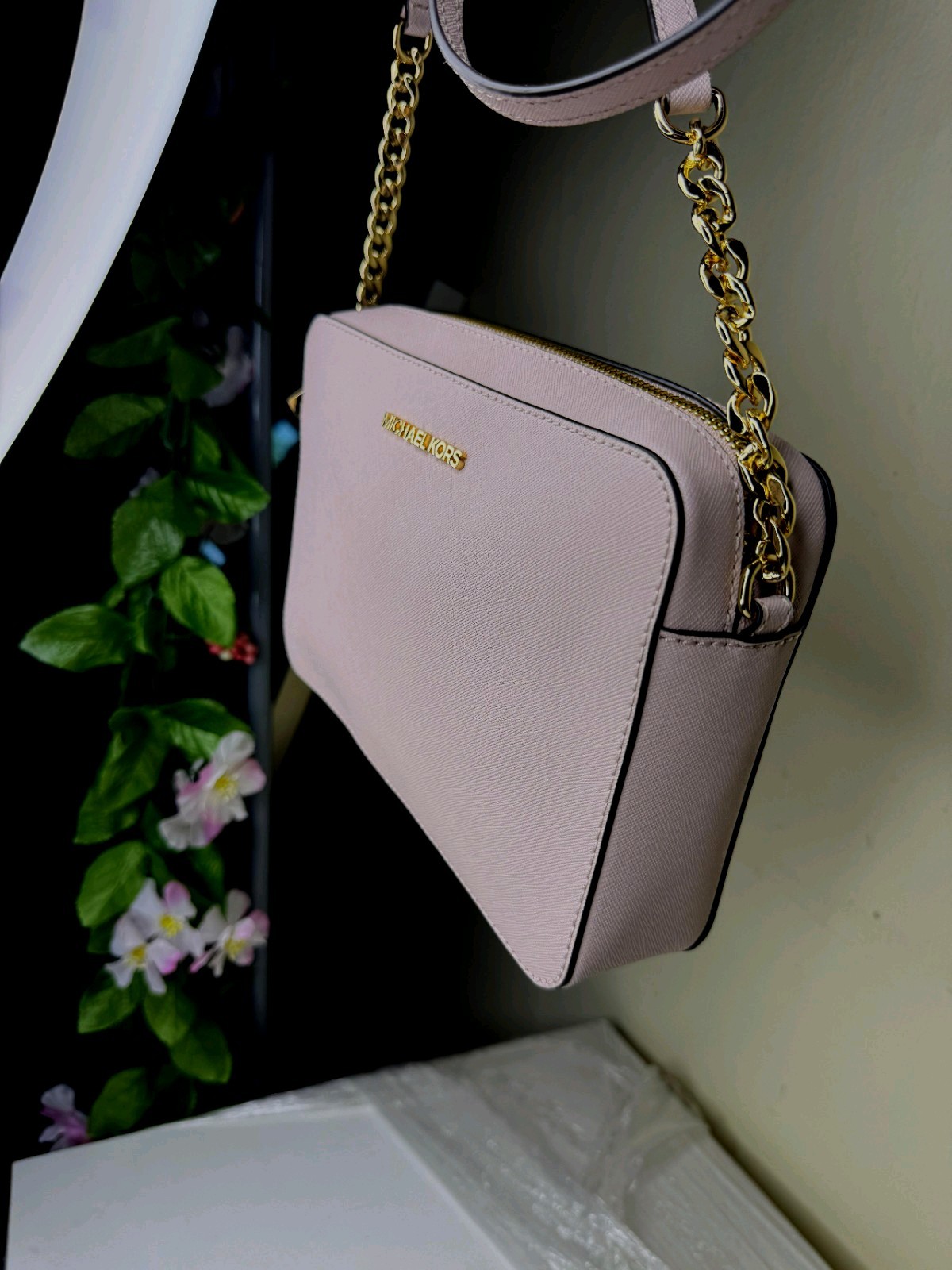 Michael Kors Jet Set Item Large East West Shoulder Crossbody Bag Powder Blush