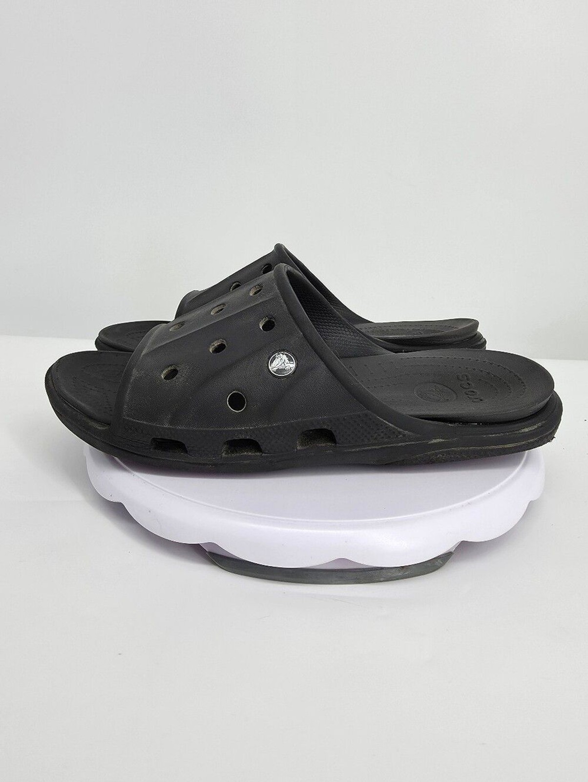 Crocs Baya Slide Sandals Men’s Size 11 Black Slip On Clog Comfort Shoes