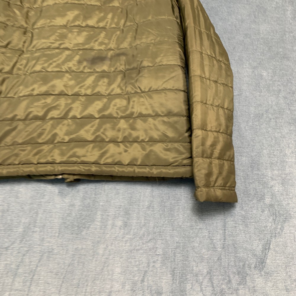 Ambiance Outerwear Puffer Jacket Womens L Olive Green Hooded Snap Front Outdoor