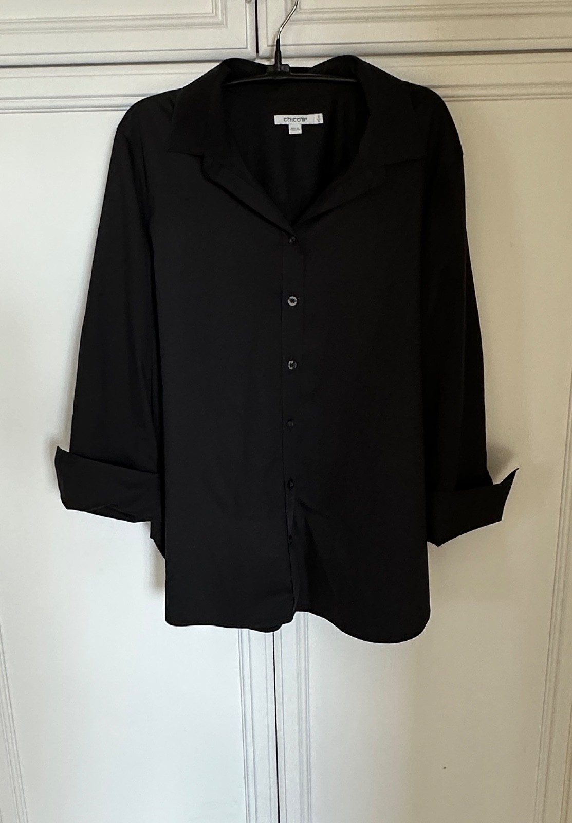 Chico’s No Iron Black Blouse Chico’s 2 (Large / US 12)