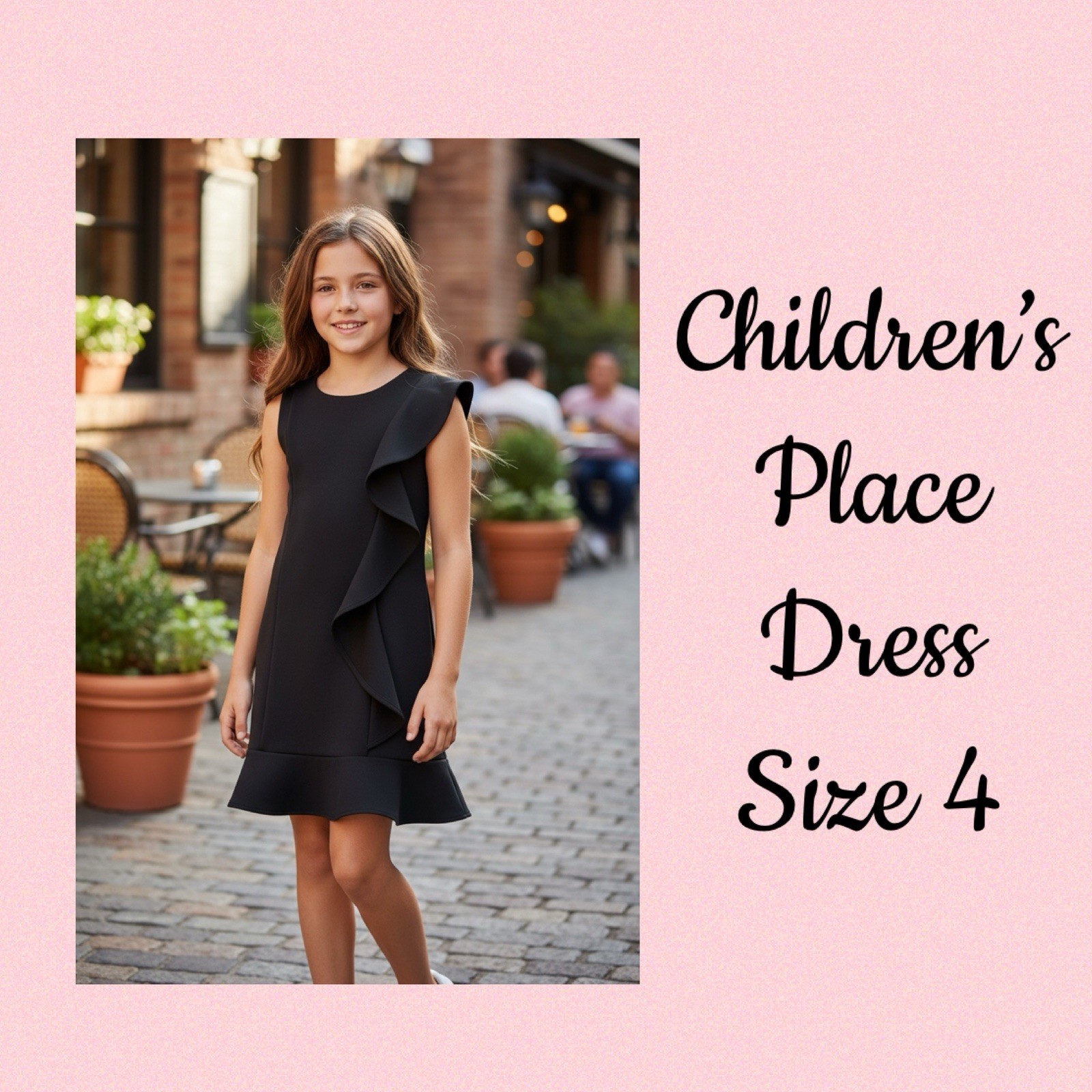 The Children’s Place Black Sleeveless Ruffle Fancy Dress Little Girls Size 4