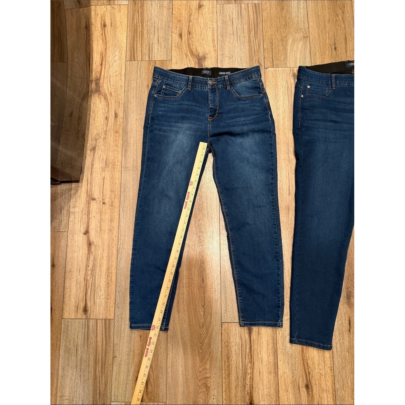 Curve Appeal Bundle (2) High Rise Skinny Jeans 14/32 Stretch Dark Wash