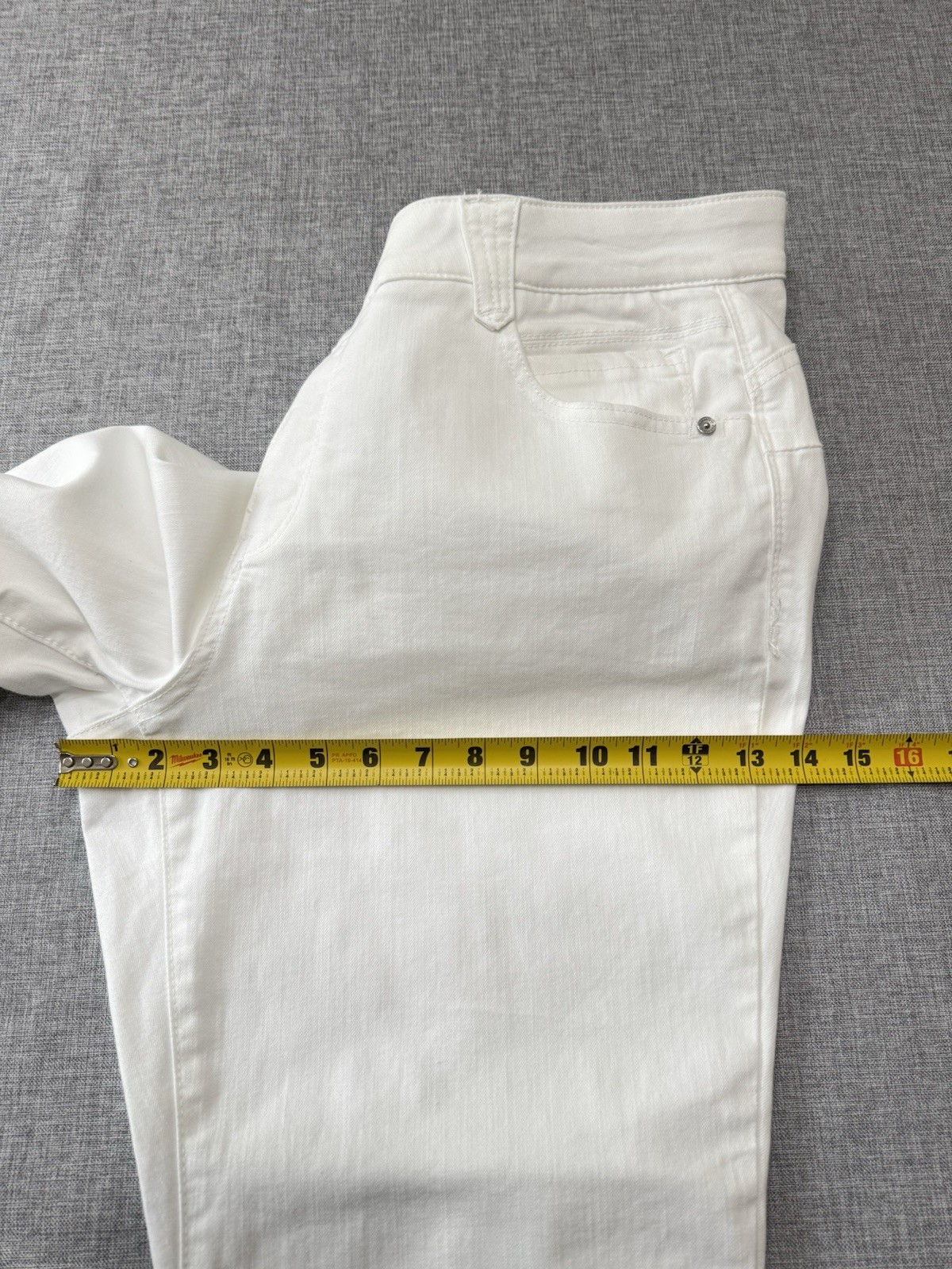 Democracy Ab Solution Optic White Ankle Skimmer 16W Cropped Jeans Stretch Denim