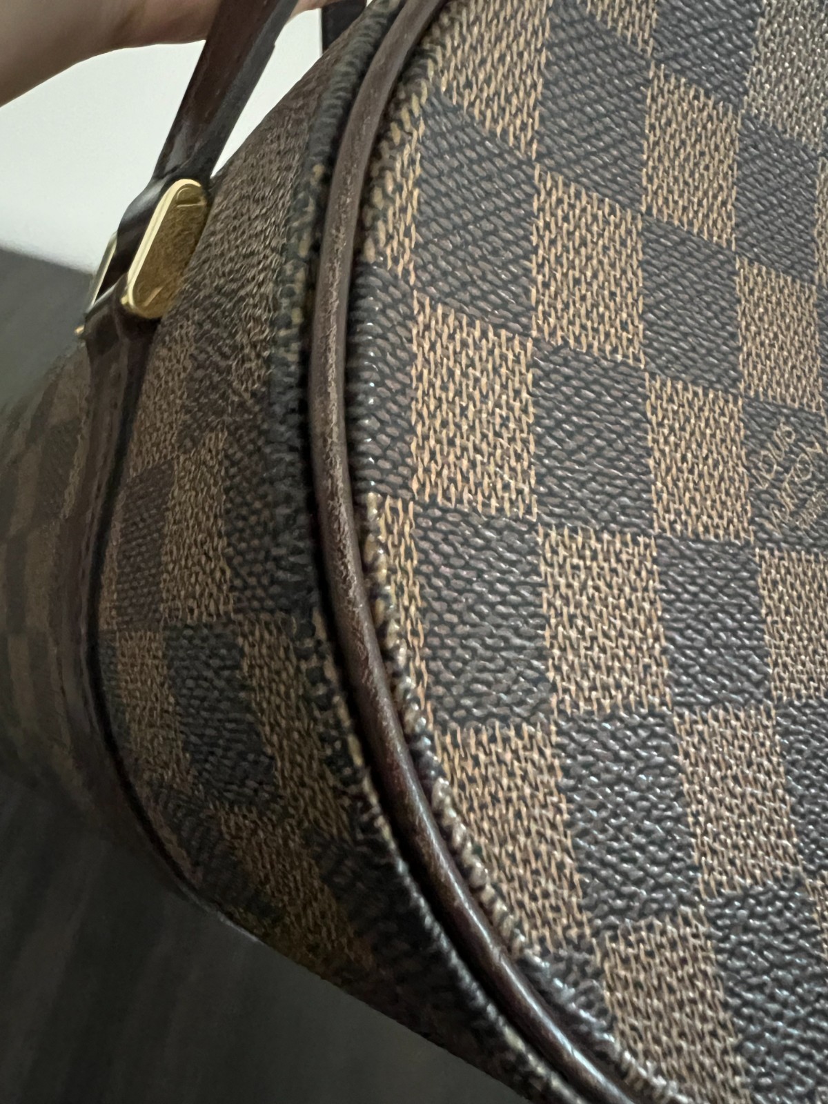 Authentic Louis Vuitton Damier Ebene Papillon 26 Handbag Brown
