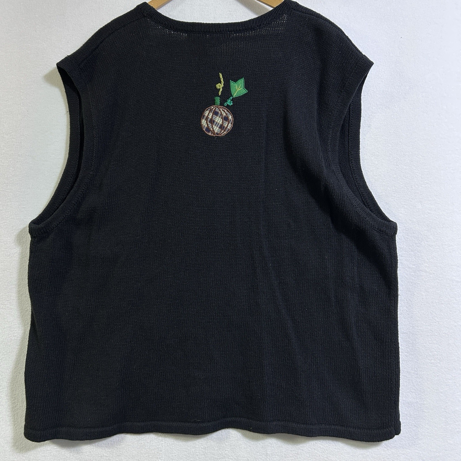 Vtg Bobbie Brooks Halloween Pumpkins Button Knit Sweater Vest Womens 26/28W