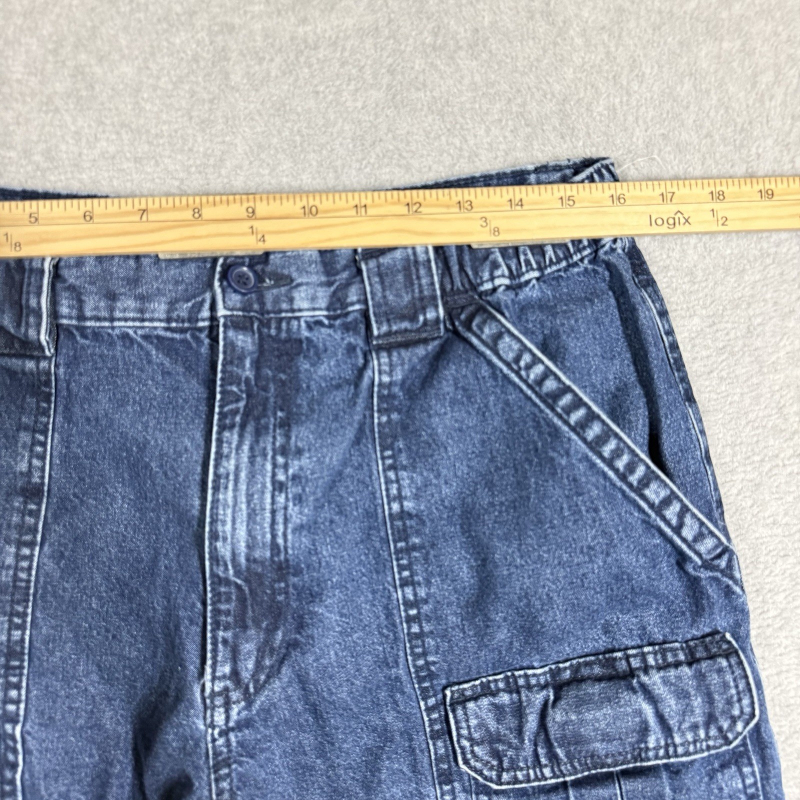 Savane Denim Safari Shorts Mens 34 Cargo 8in Stretch Elastic Waist Gorpcore