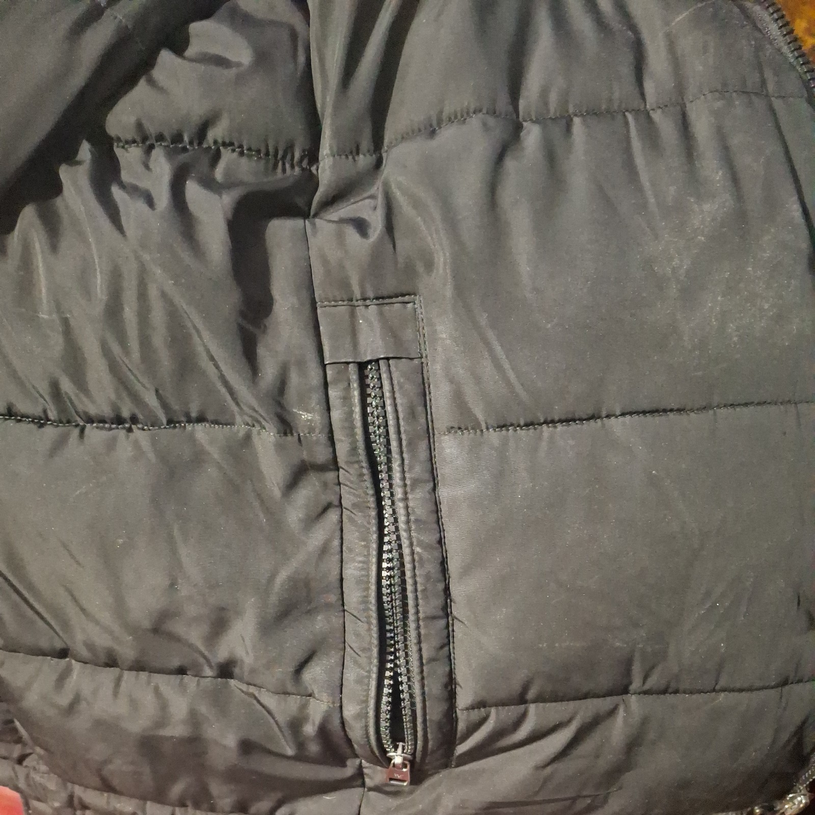 Calvin Klein Men’s Black Puffer Jacket Hooded Size L Winter Coat Excellent Condi