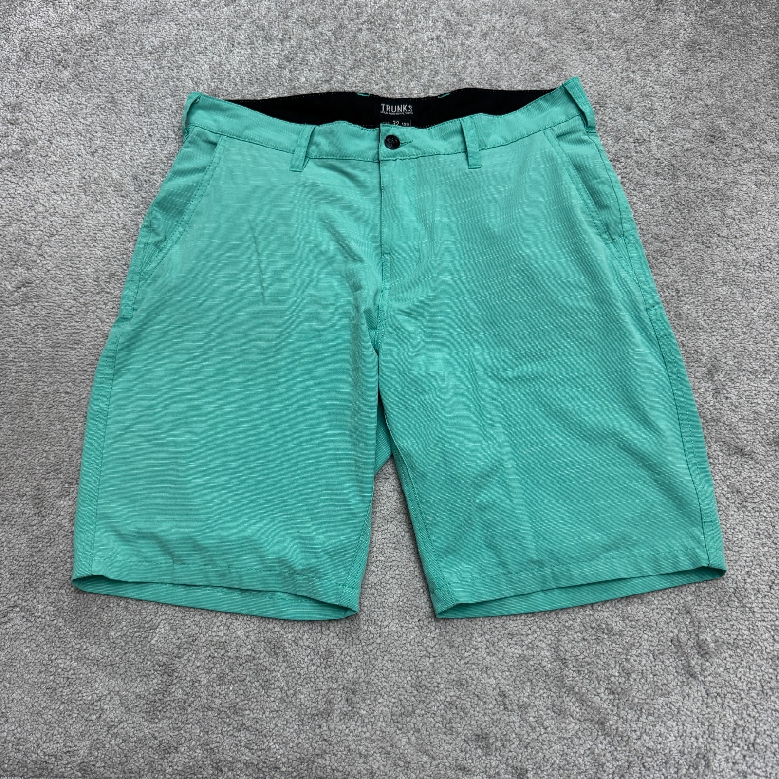 Trunks Multi-Functional Board Shorts Swim Mens 32 teal Green Hybrid Stretch