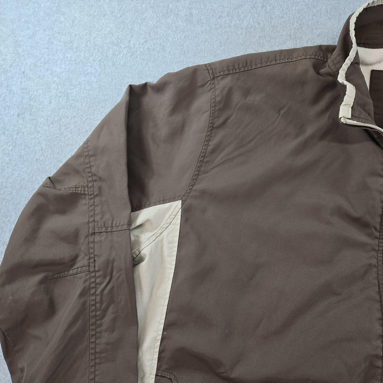 Dunkin’ Donuts Jacket Mens 2XL Brown Windbreaker Lined Insulated Pockets Logo