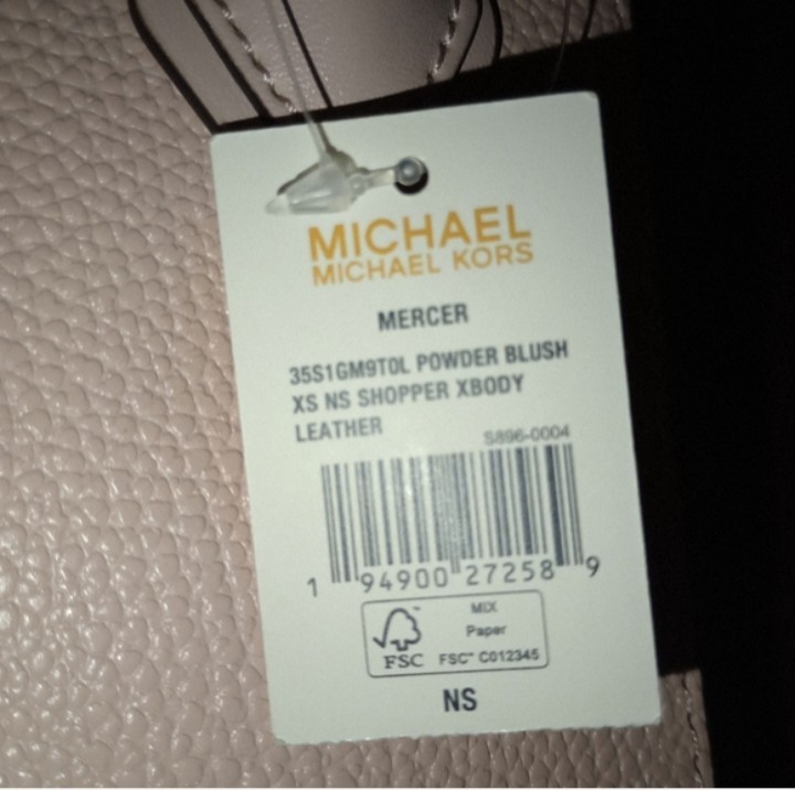 NWT MICHAEL Michael Kors Mercer XS NS Shopper Crossbody Powder Blush
