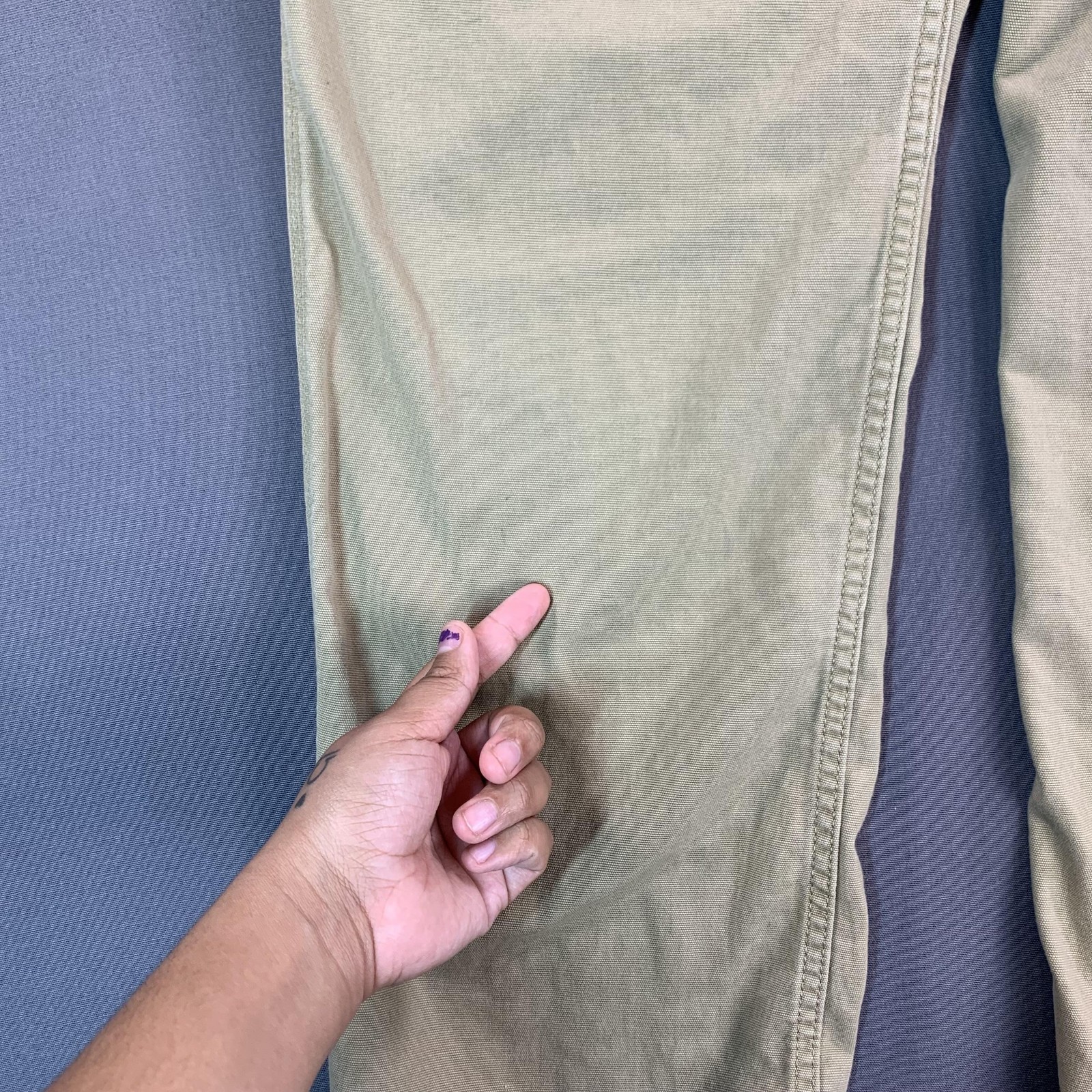 Carhartt Rugged Flex Relaxed Fit Carpenter Pants Mens 38×32 Beige Canvas Stretch