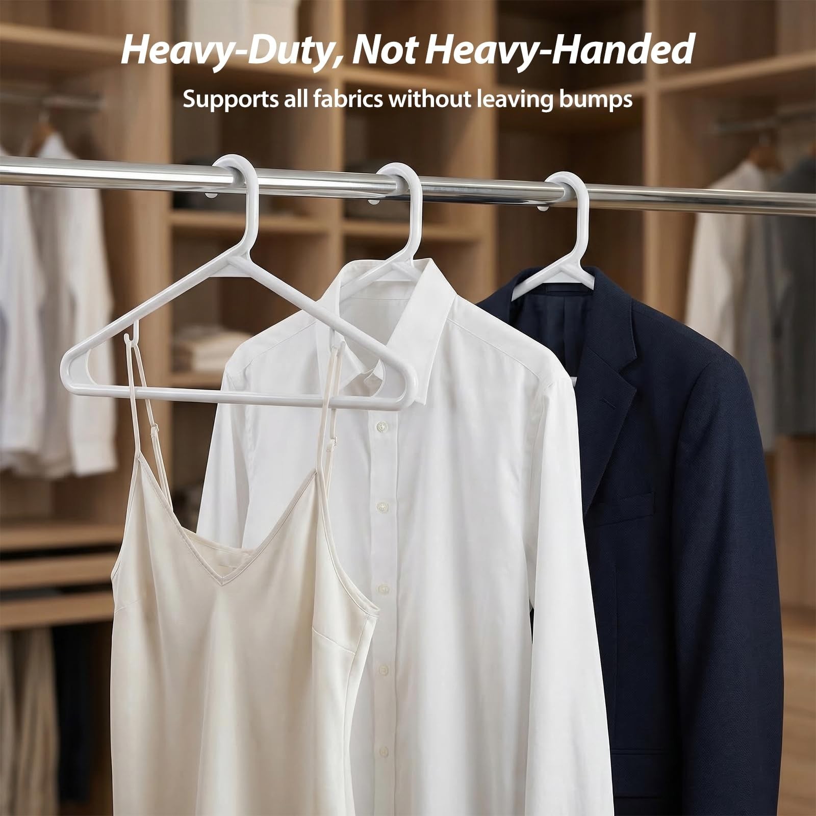 Heavy Duty Plastic Hangers – Super Thick & Reinforced with 20lb Capacity f