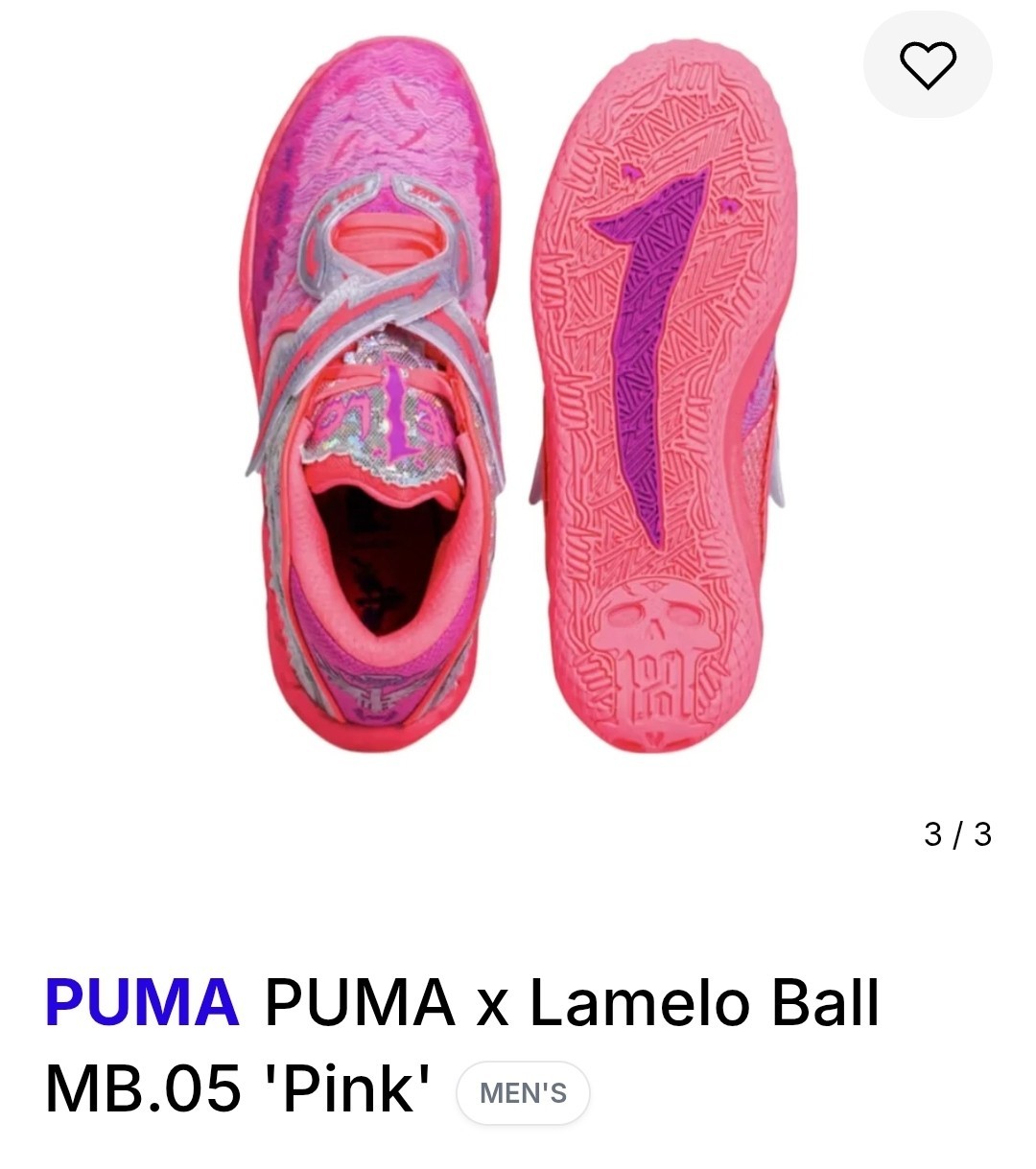 Lamelo Ball PUMA MB.05 World Tour-Basketball Pure Magent 312129-01 Sz-8 NWOB