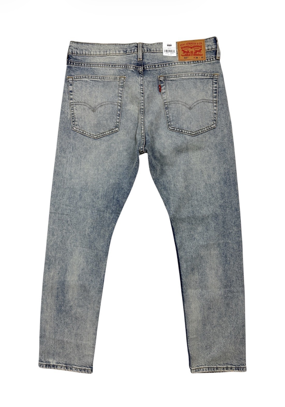 Levis 510 Skinny Fit Stretch Jeans 36×30 Light Blue Wash Denim Mens NWT