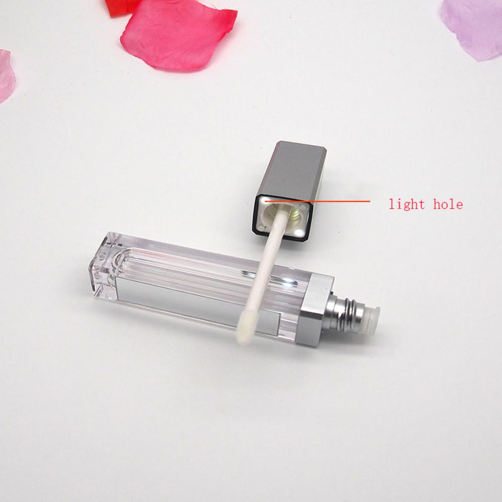 Lip Glaze Tube With Mirror Empty Tube Mirror With LED Light Lip Glaze Bottle Emp
