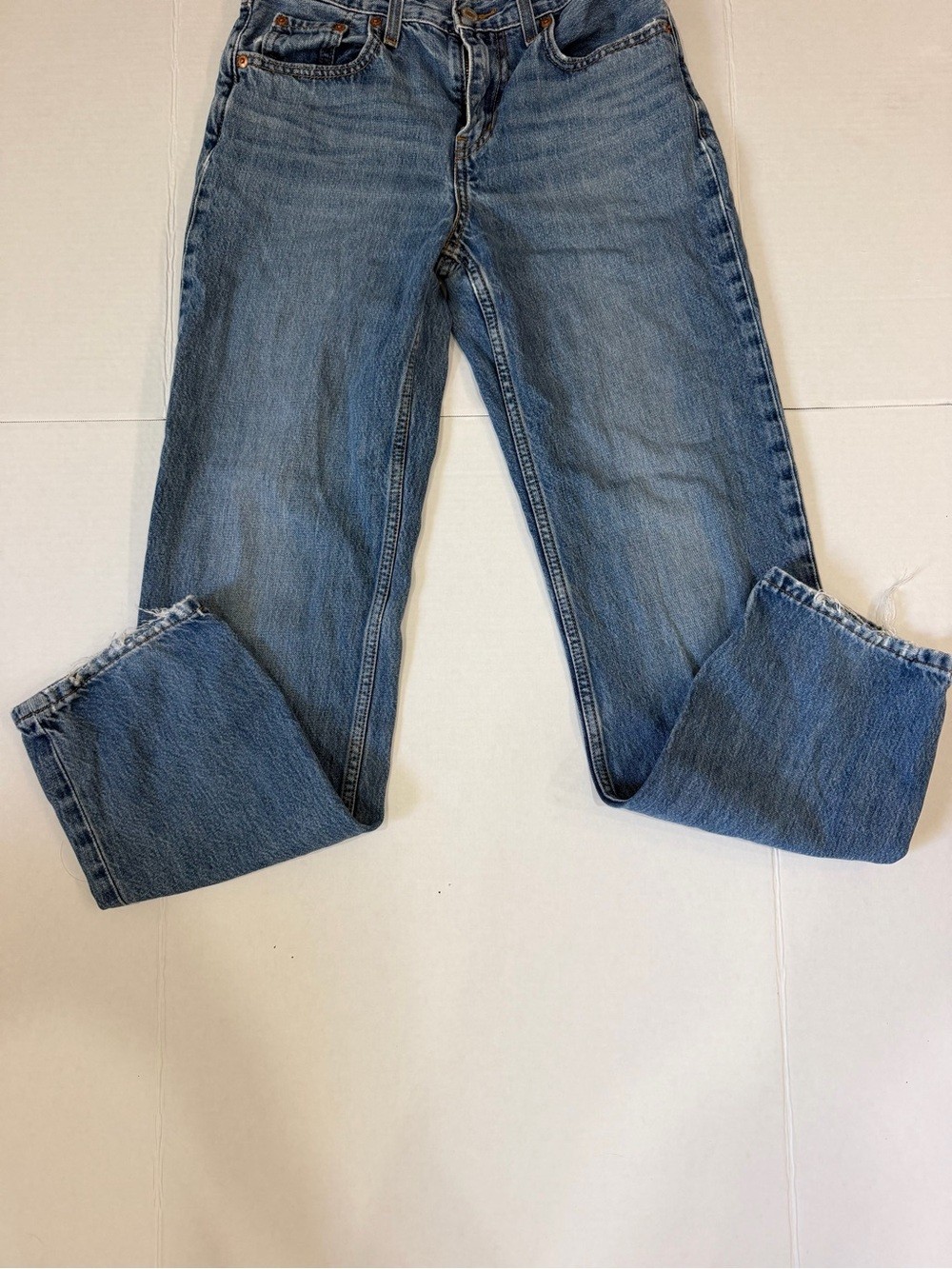 Levi’s Low Pro Straight Medium Wash Denim Jeans High Rise Cotton Women’s Size 25