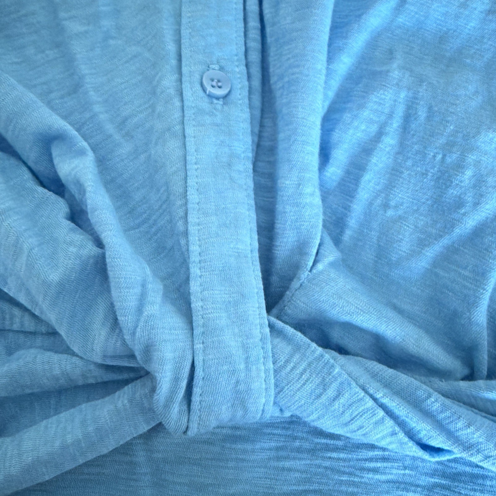 NWT Stateside 100% Supima Cotton Collared Twist Front Top Button Front Blue L