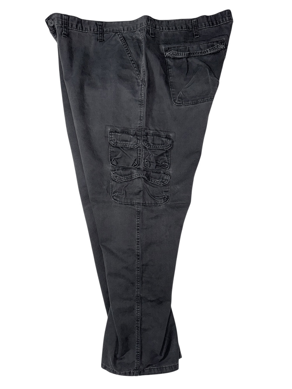 Wrangler Cargo Casual Cotton Pants Solid Charcoal Gray size 46 x 30