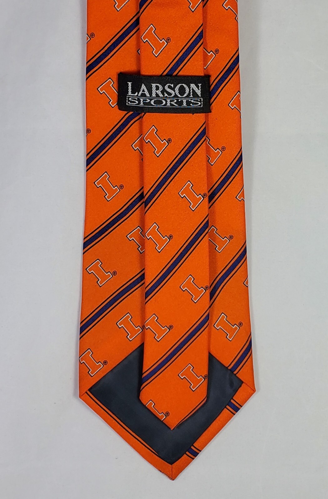 Illinois Illini Men’s Necktie College Logo Orange Striped Neck Tie