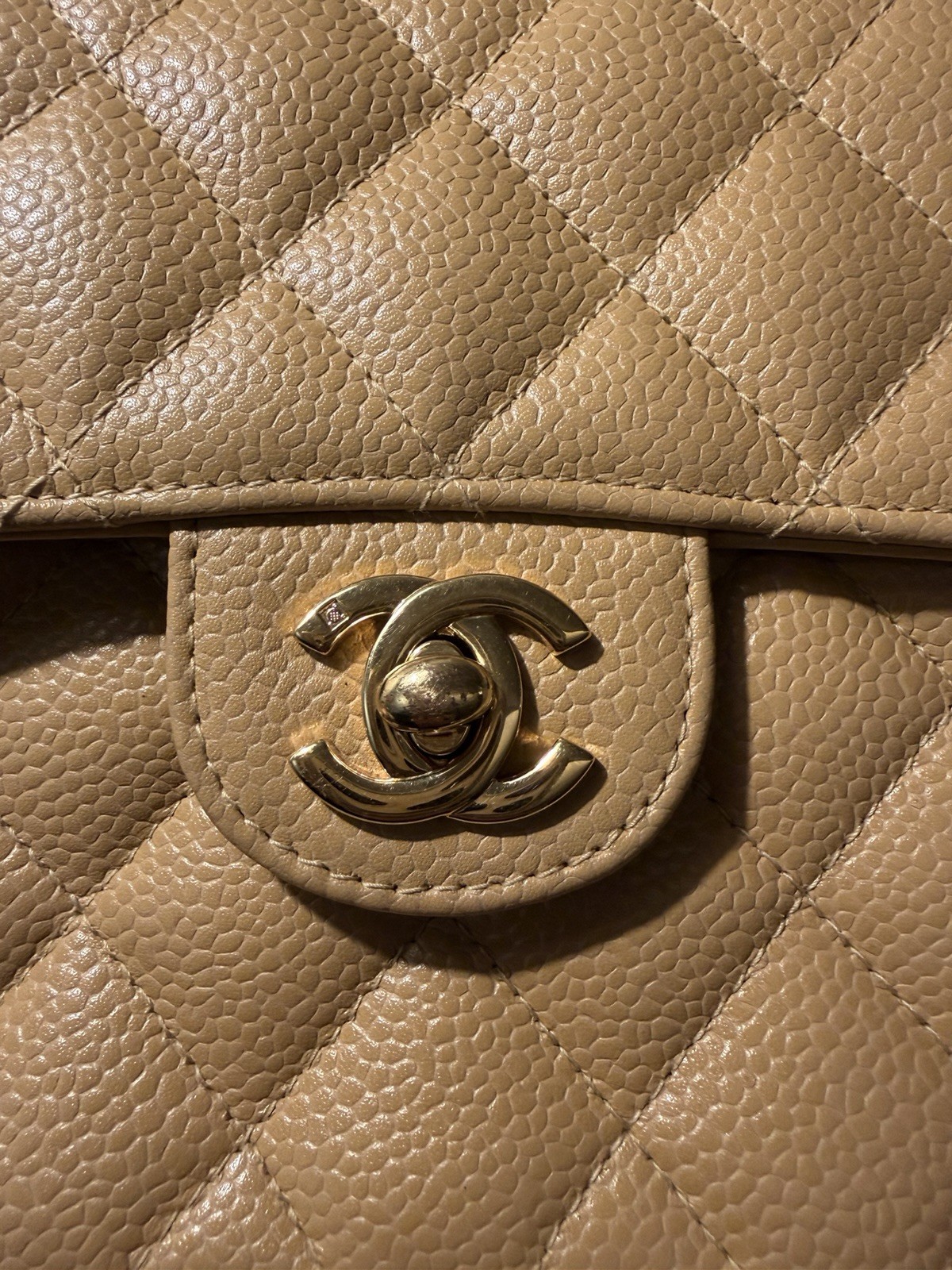 Chanel Beige Quilted Caviar Half Flap Mini – WGACA