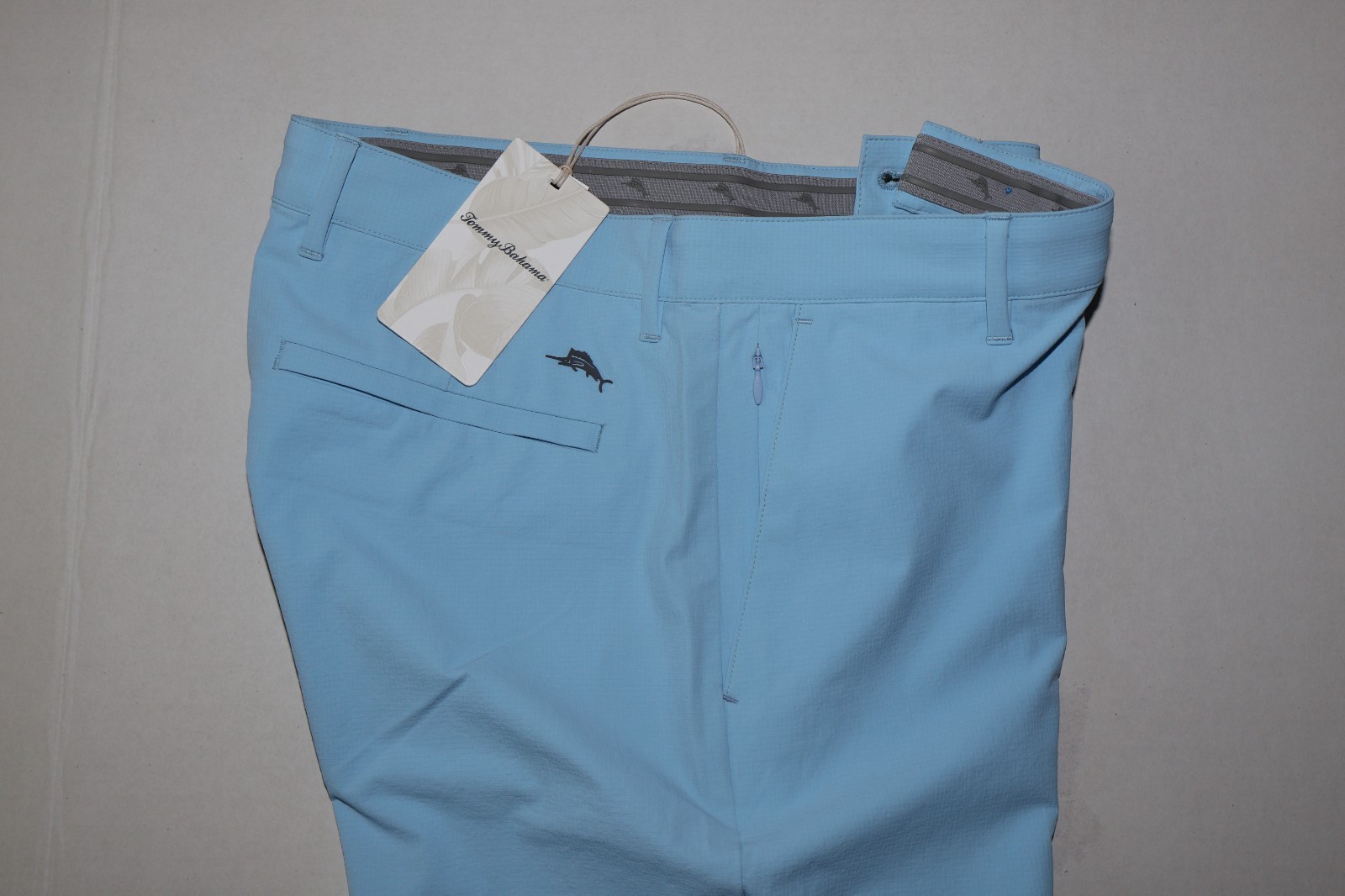 Tommy Bahama Shorts Chip Shot Chambray Blue Solid Performance New Waist 32 32×10